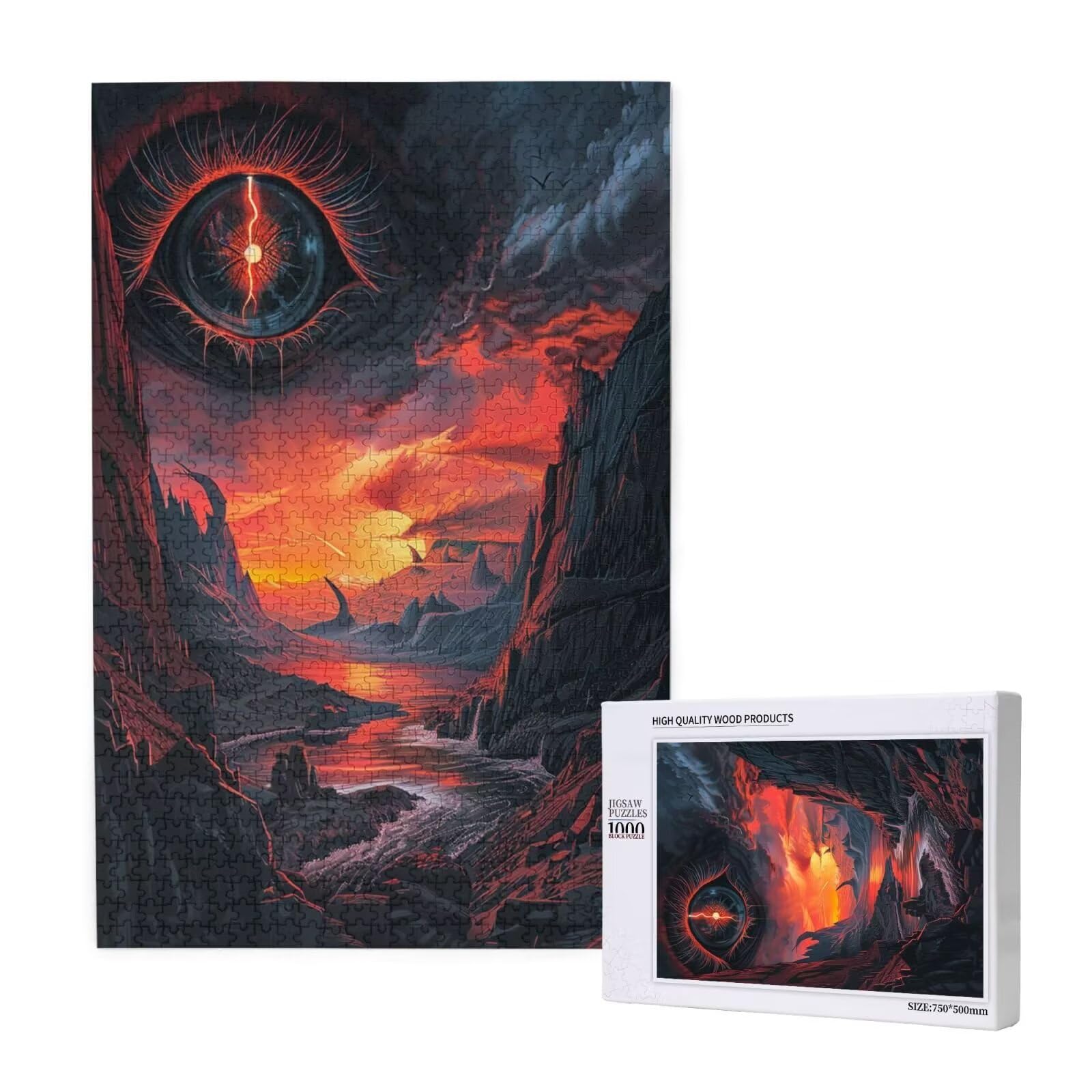 Puzzles Paisaje 1000 Adultos, Puzzle Ojo con Cajas y Cartel, Juego Clásico de Puzzle Arte para Entretenimiento Adultos, Regalos de Decoración del Hogar para Pasatiempos Creativos de Mujeres 2T-1108