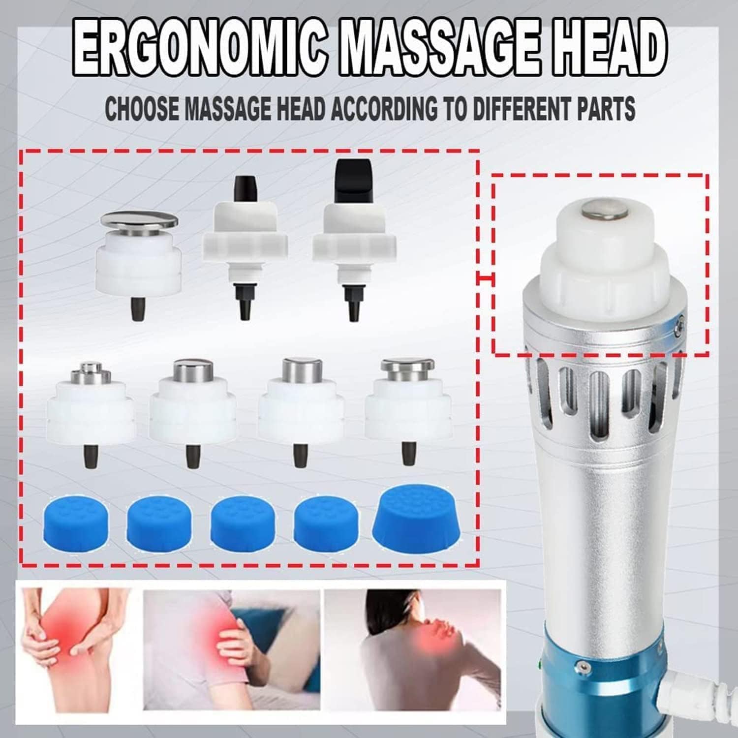 XUEQI Professionelle ED Extrakorporale Stoßwellen Therapiegerät,Stoßwellentherapie Gerät zur Schmerzlinderung ED-Behandlung Muskelschmerzlinderung Massagegerät Halten Körperformung