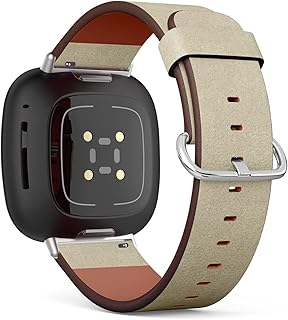 CJBROES Replacement Leather Watch Band, Compatible with Fitbit Versa 3 and Fitbit Sense of Wristband Bracelet Accessory - Antique Oriental