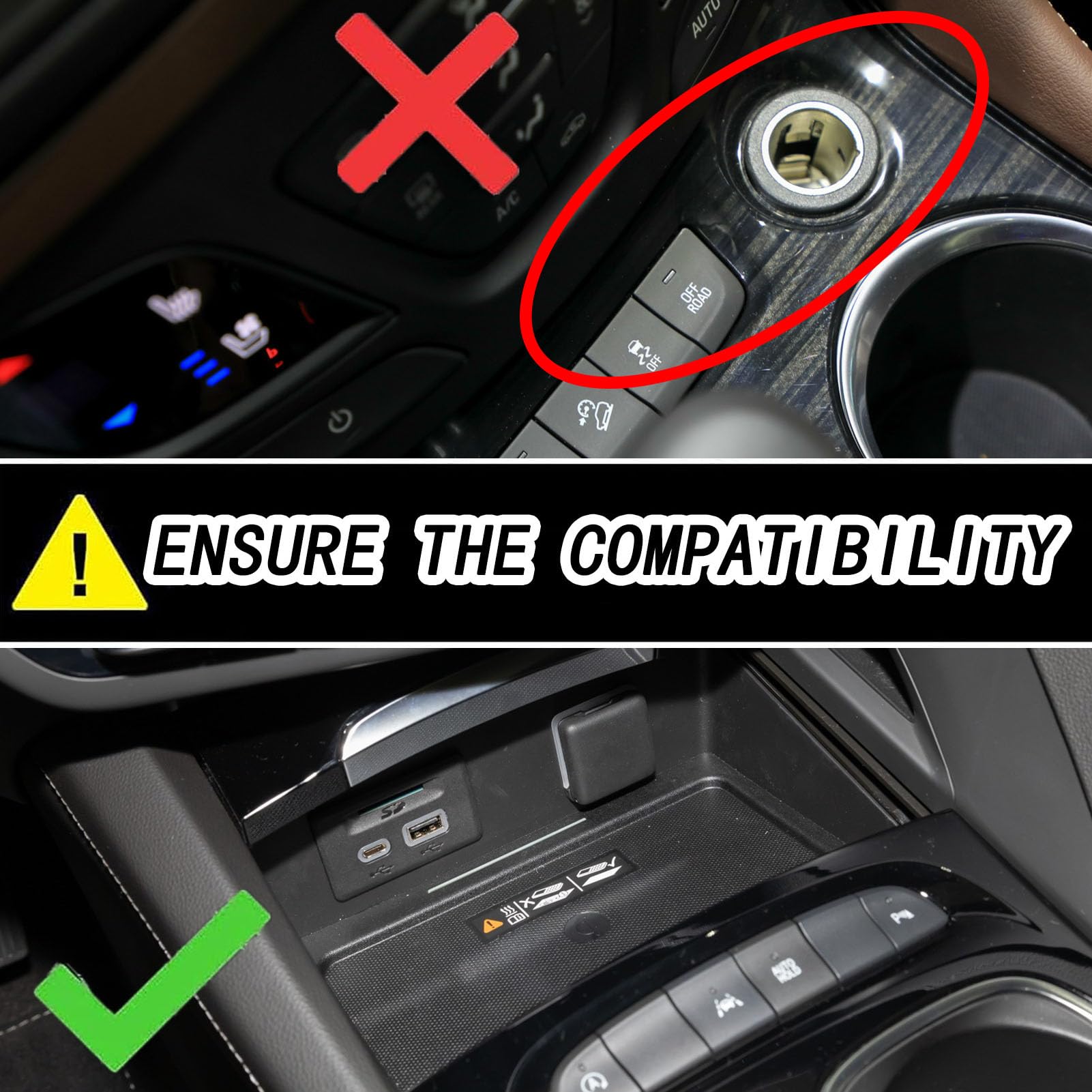 CenNa Caricabatteria da Auto Wireless per Buick Envision (2020 2021 2022 2023) Accessorio per Tutti I Modelli con Ricarica Rapida Wireless da 15 W E USB Qc3.0, Regalo per La Famiglia