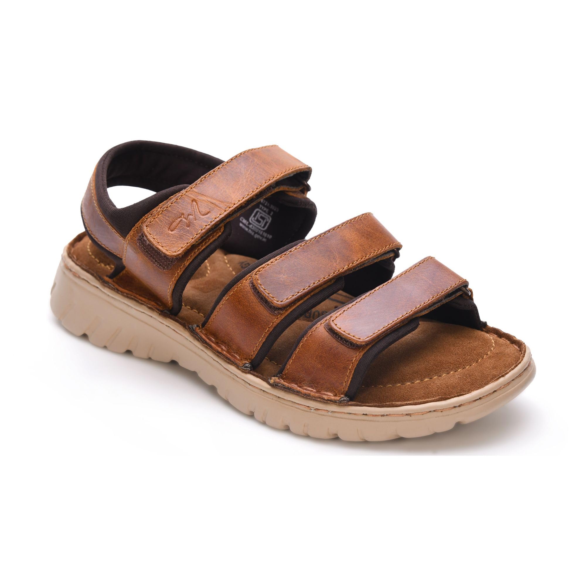 mardi gras Men's Leather Sandals, Cushioned Insole, Comfortable All-Occasion Footwear-picture-31