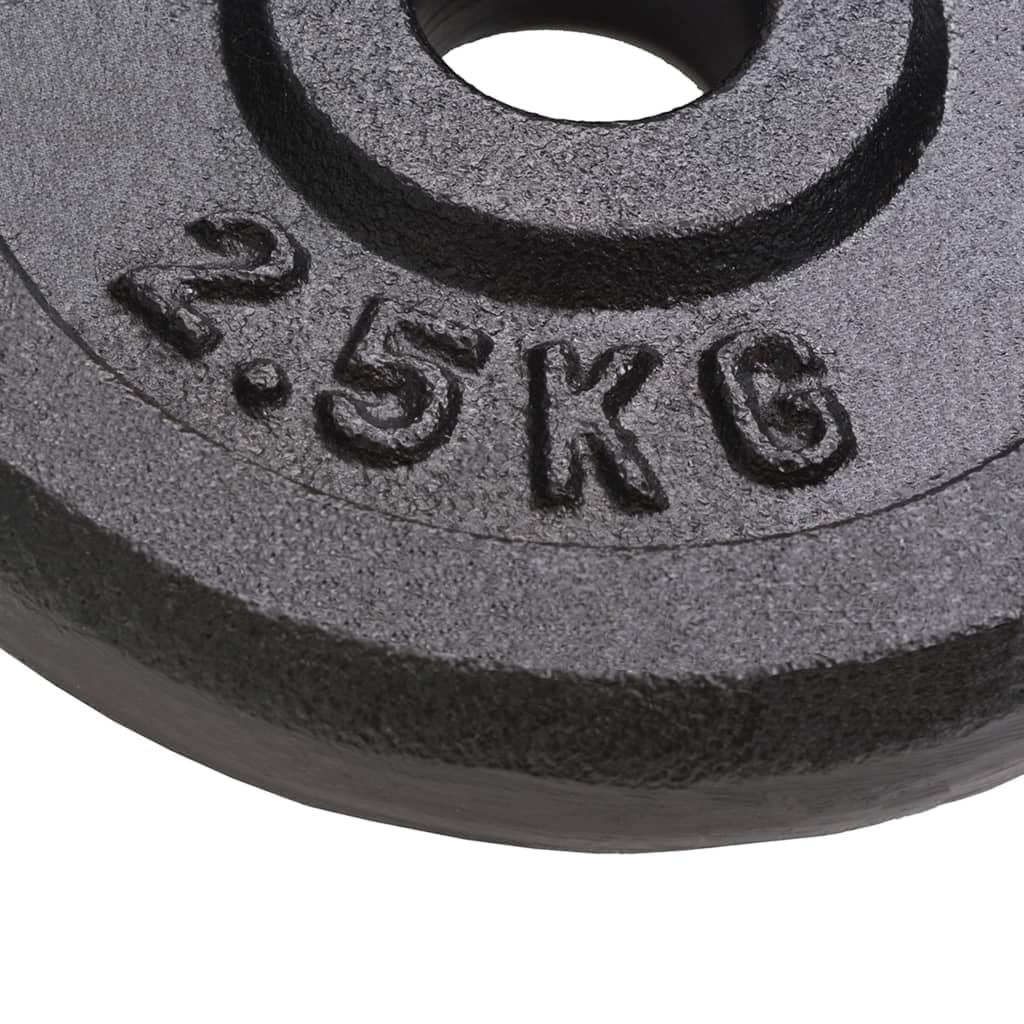Placa de peso (8 unidades, 8 x 2,5 kg, hierro fundido, para ejercicios, gimnasia, oficina