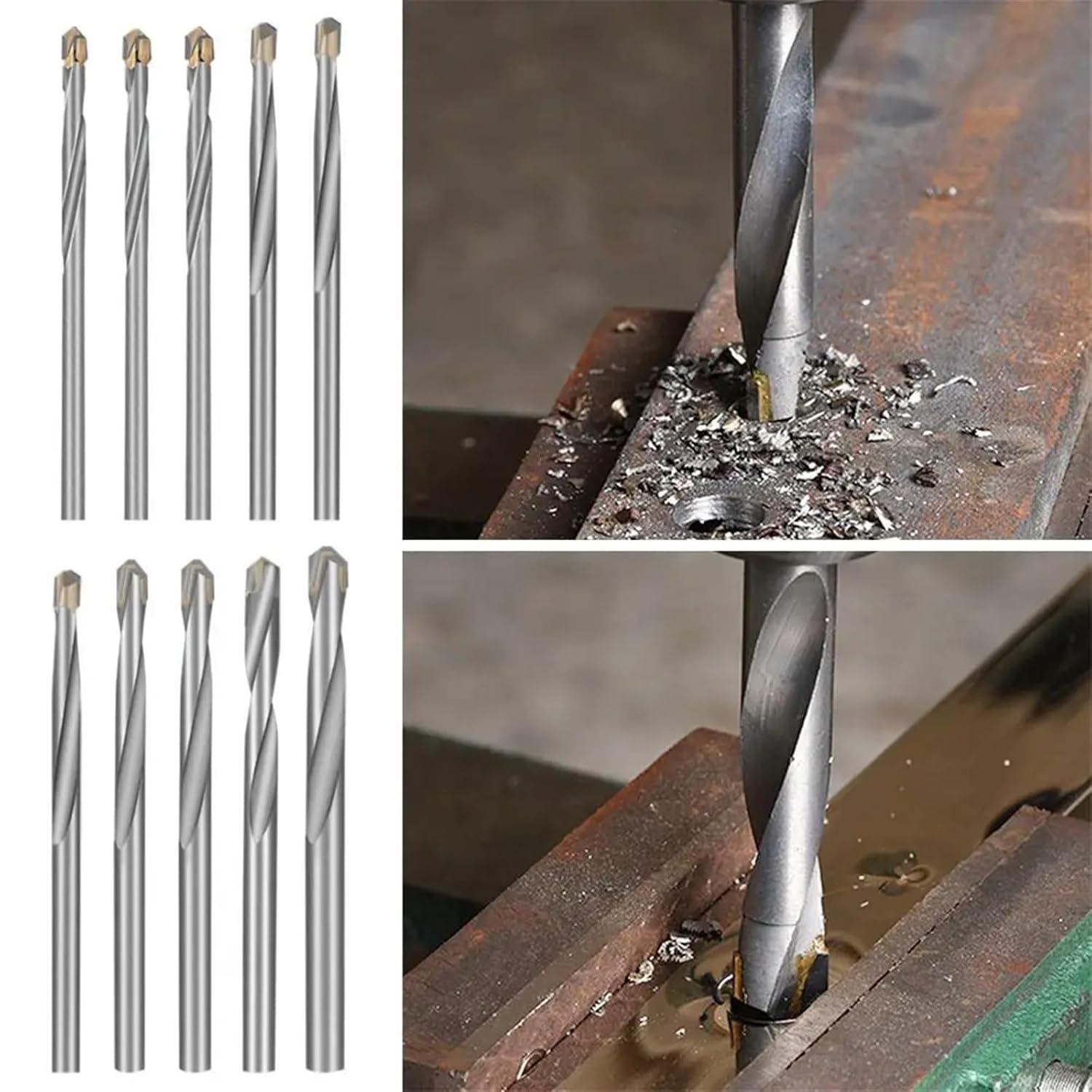 Metalworking Bit Carbide Drill Bits Practical Metal Milling Cutter Hole Cutter Multifunctional Twist Drill Bit Drilling Tools 1Pcs(10mm)
