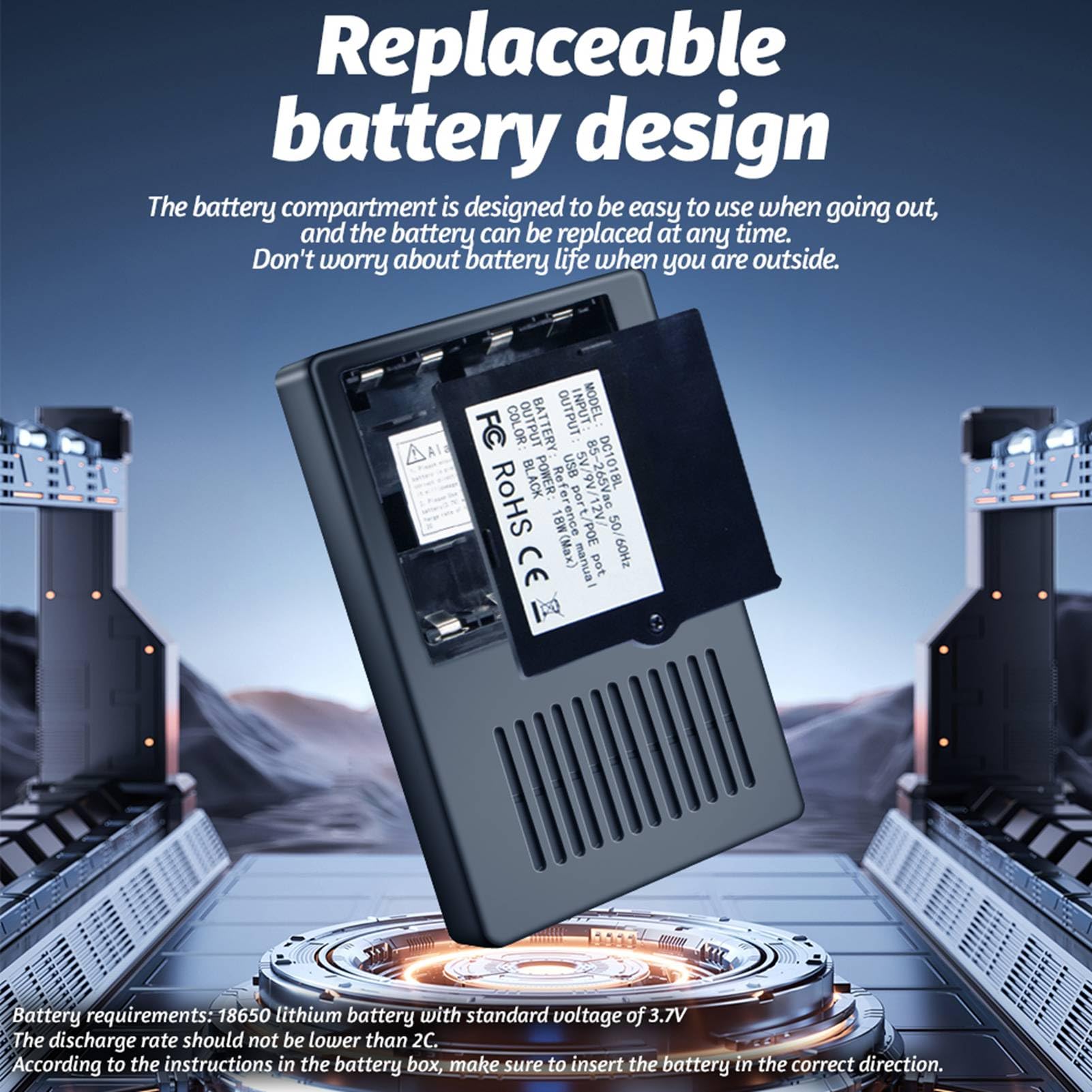 Mini SAI, Sistem de Alimentación Ininterrumpida con Batería de Reserva Recargable de 18W con Salida DC 5V 9V 12V 2A USB 5V 2A PoE 15V 24V Pequeña batería de Respaldo para Router