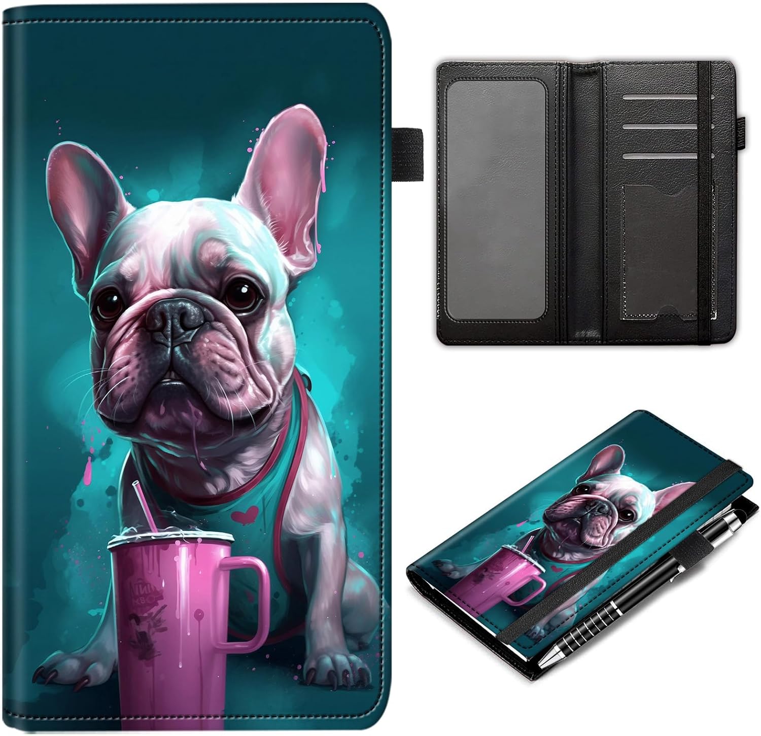 Amazon.com: RMJKXQZG Leather Checkbook Wallet With A Pen, RFID Blocking ...