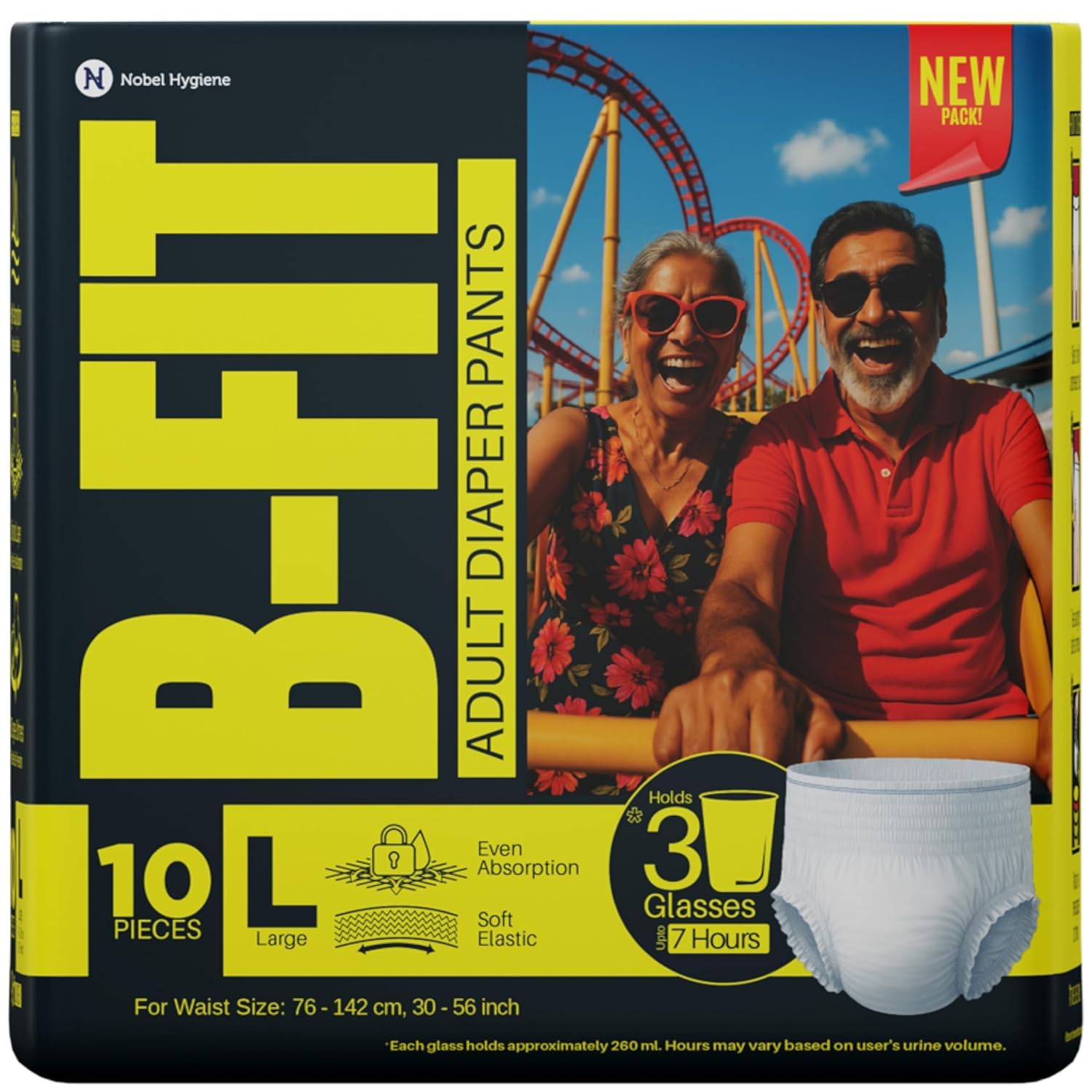 Nobel Hygiene B-Fit Diapers Adult Diaper Pull Up Pants Large (10 Pcs/Pack), Size- 32-52 Inches,(Pack of 1)-image-31