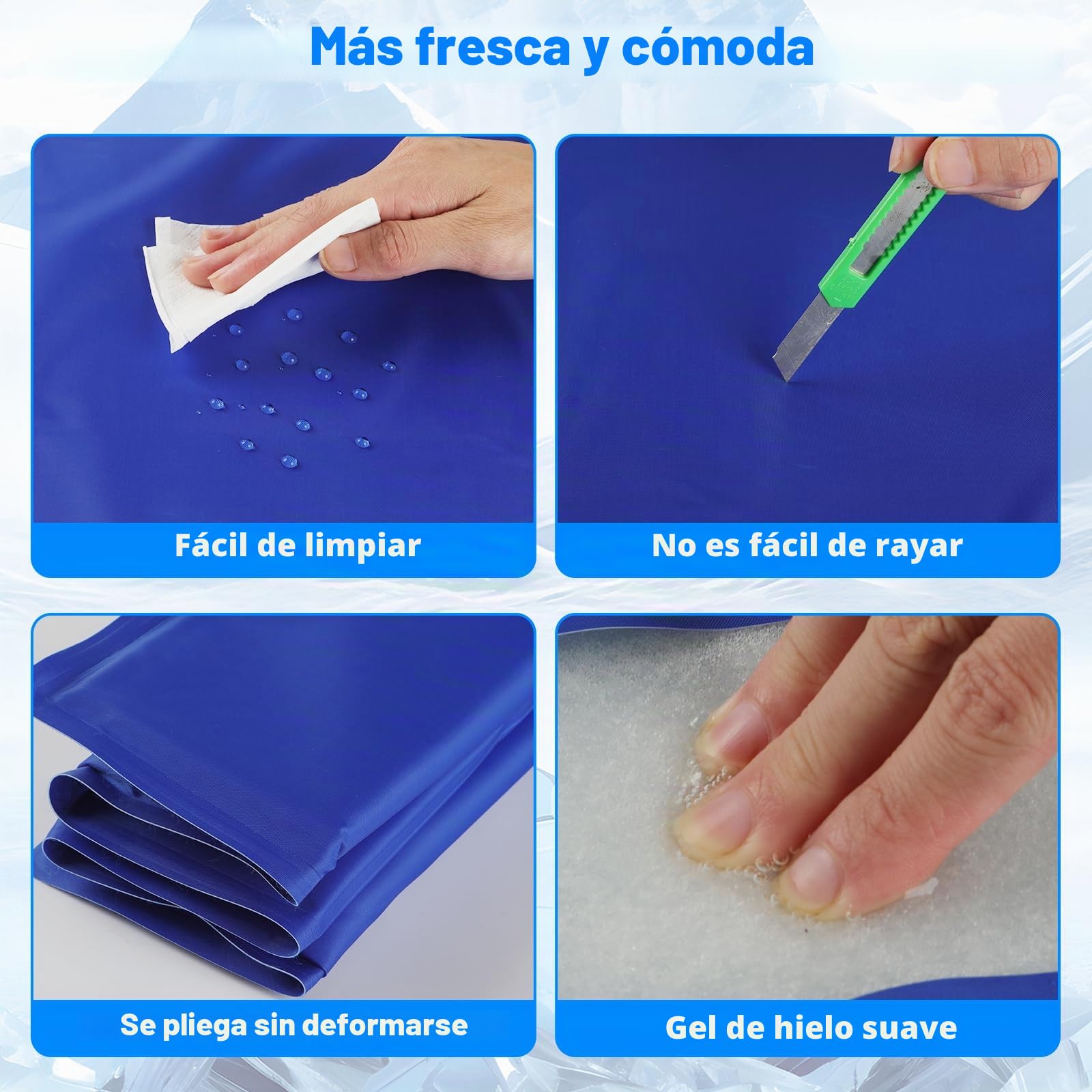 Alfombra Refrescante para Perro 90 x 50cm, Alfombrilla de Refrigeración Automática para Mascotas, Gel Seguro y No Tóxico, Cama Refrescante Perro, Manta Refrescante para Perros y Gatos