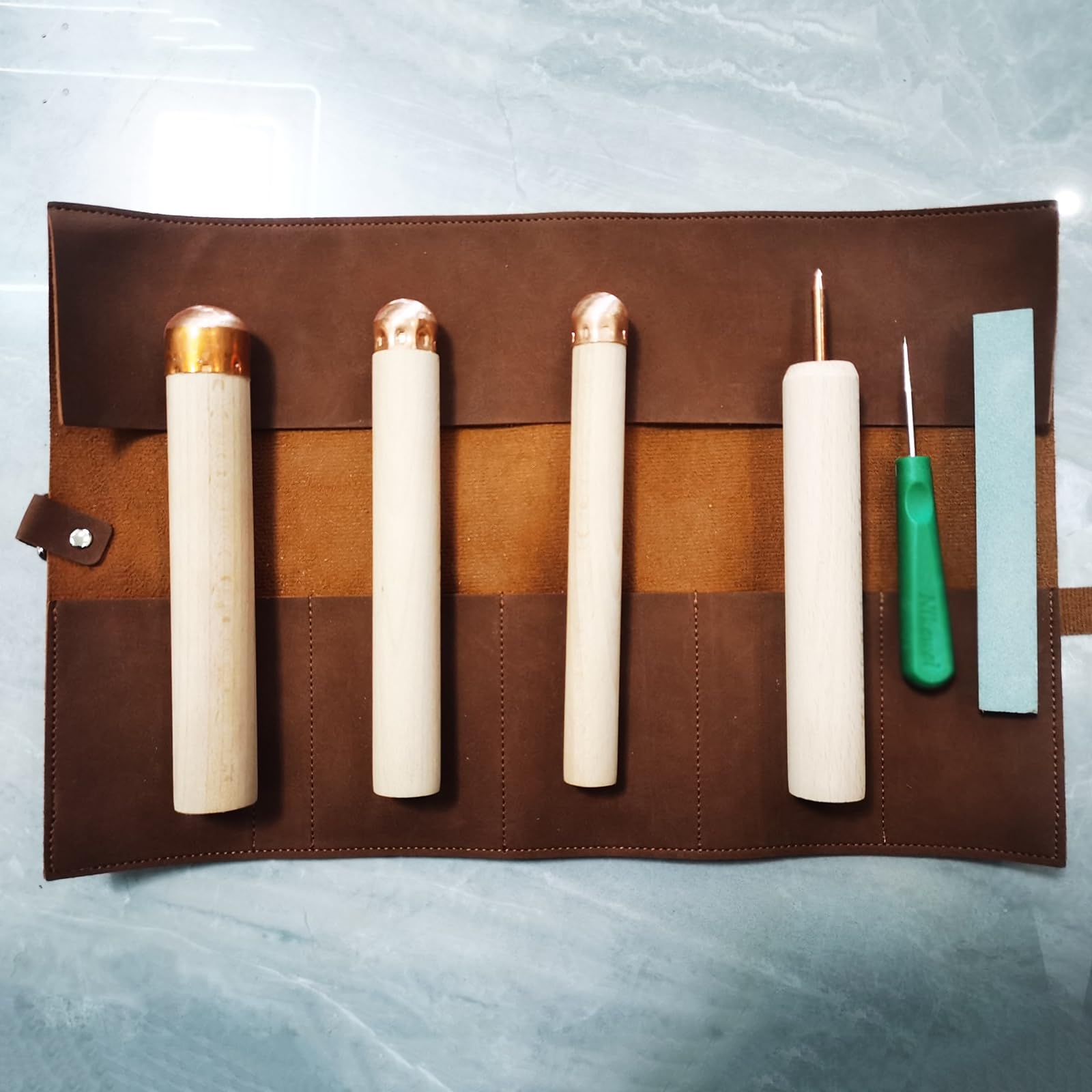 Kit di Strumenti per La Scheggiatura della Selce, Kit di Strumenti Delletà della Pietra con Cristallo Drago, con Martelli per Scheggiatura in Rame E Scheggiatrice A Pressione