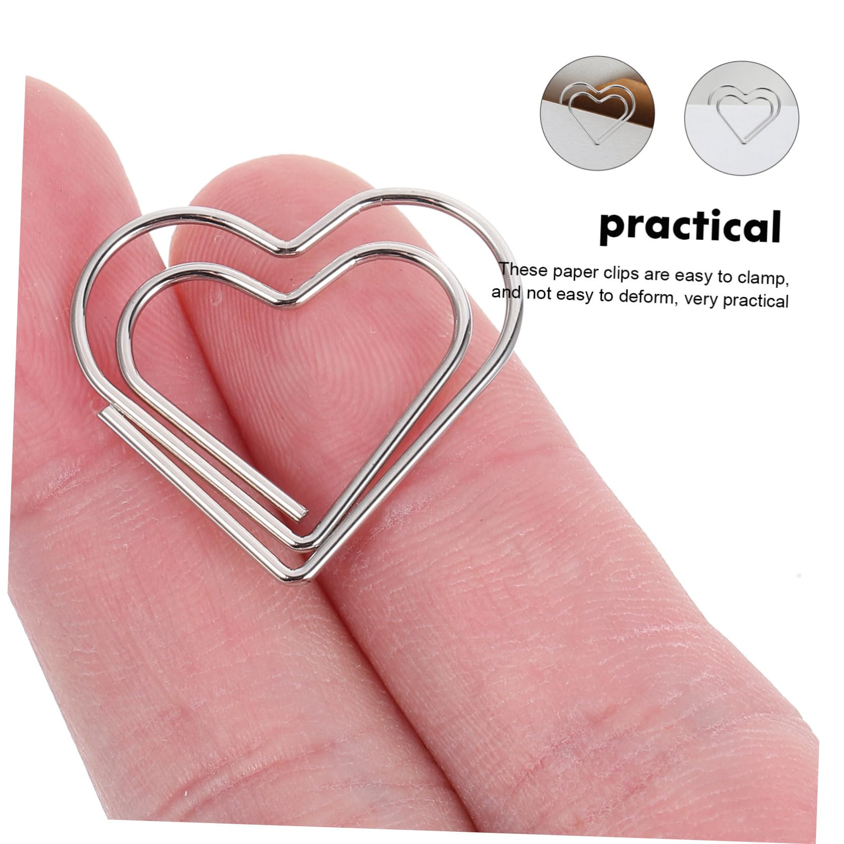 ARTIBETTER 4 Set Graffetta Piccole Clip Di Carta Ufficio Forma Cuori Fermagli Di Carta Cuore Graffette Metalliche Decorative Piccoli Fermagli Per Documenti Metallo Argento 100 Pezzi * 4