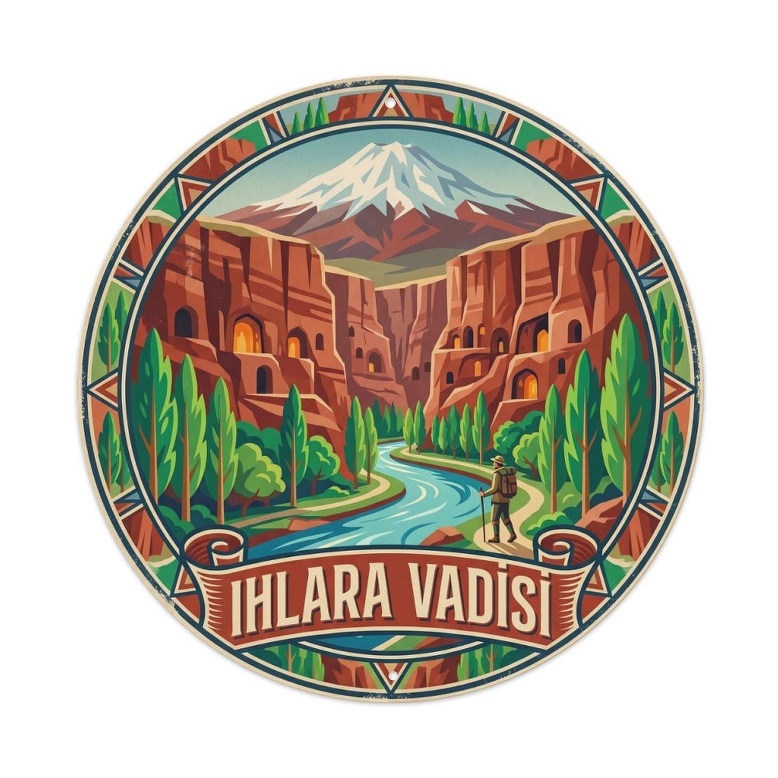 Ihlara Valley Nigde Mountain Route Travel Metal Tin Sign
