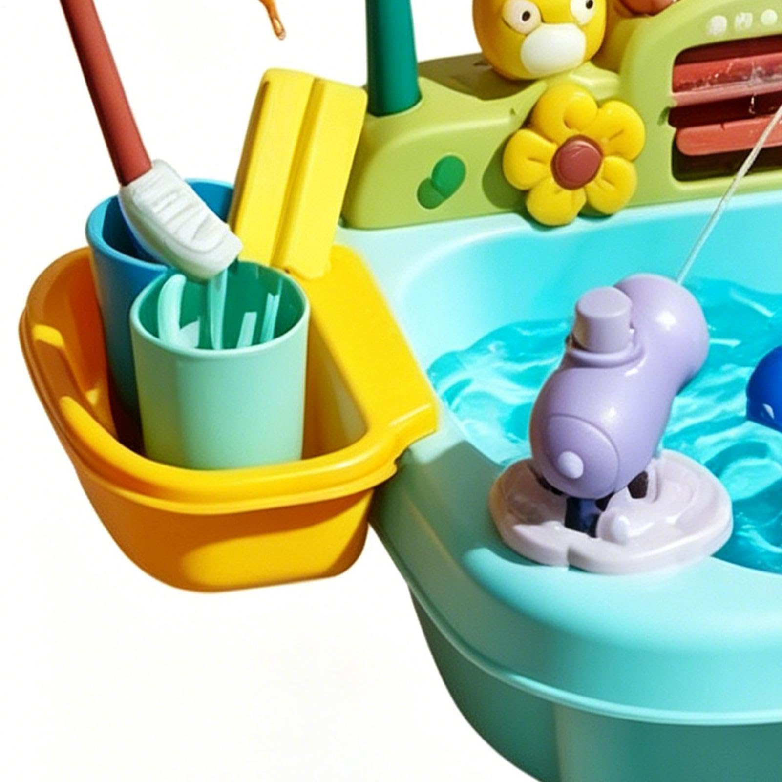 Zlew do zabawy dla dzieci Pływająca Basenowa Zabawka Do Wędkowania | Zlew do odgrywania ról z bieżącą wodą Do Nauki W Parku, Ogrodzie I Przy Basenie Latem, Dla Dzieci, Dziewczynek I Chłopców Od