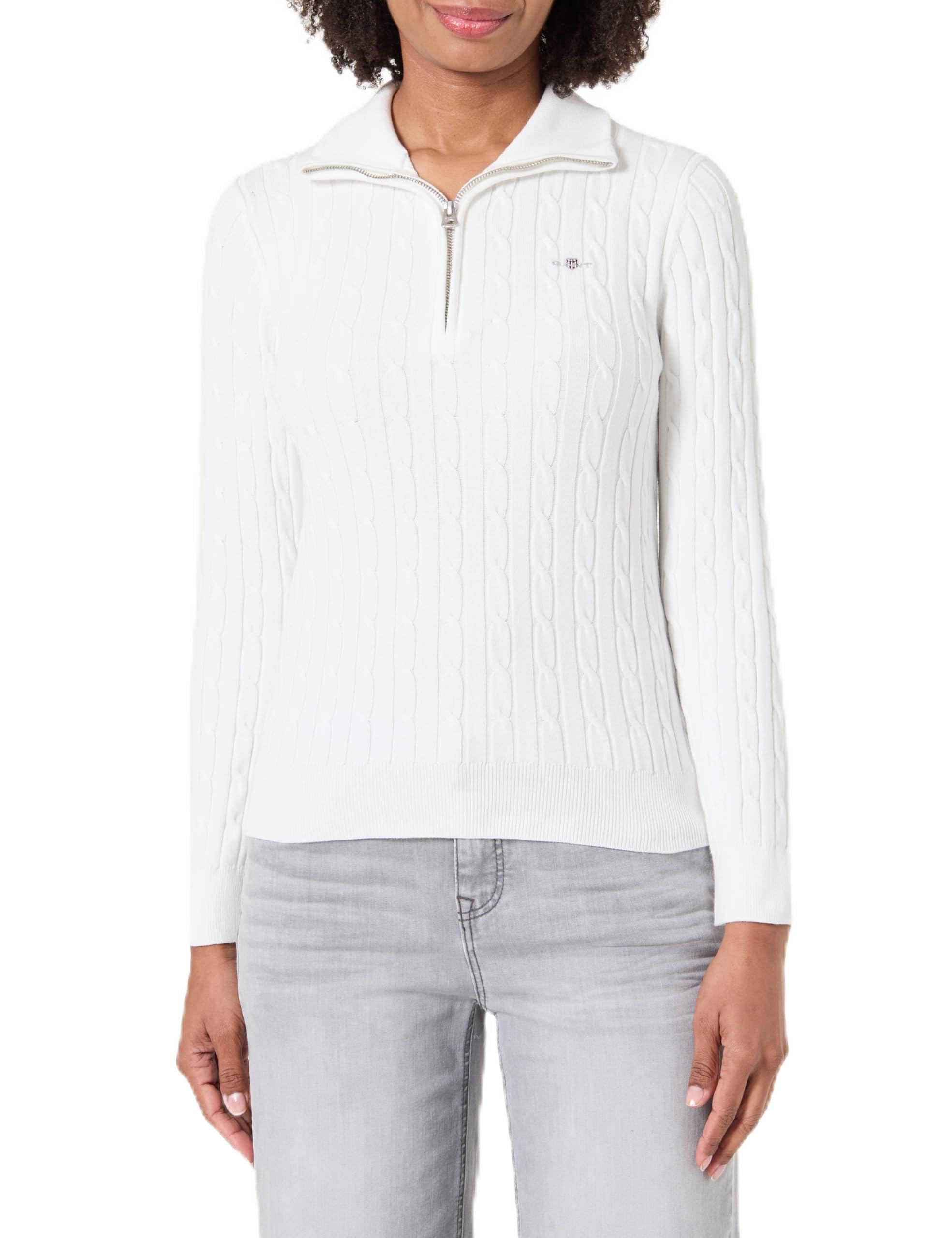 Gant Damen Stretch Cable Half-Zip Sweater Sweatshirt (1er Pack)