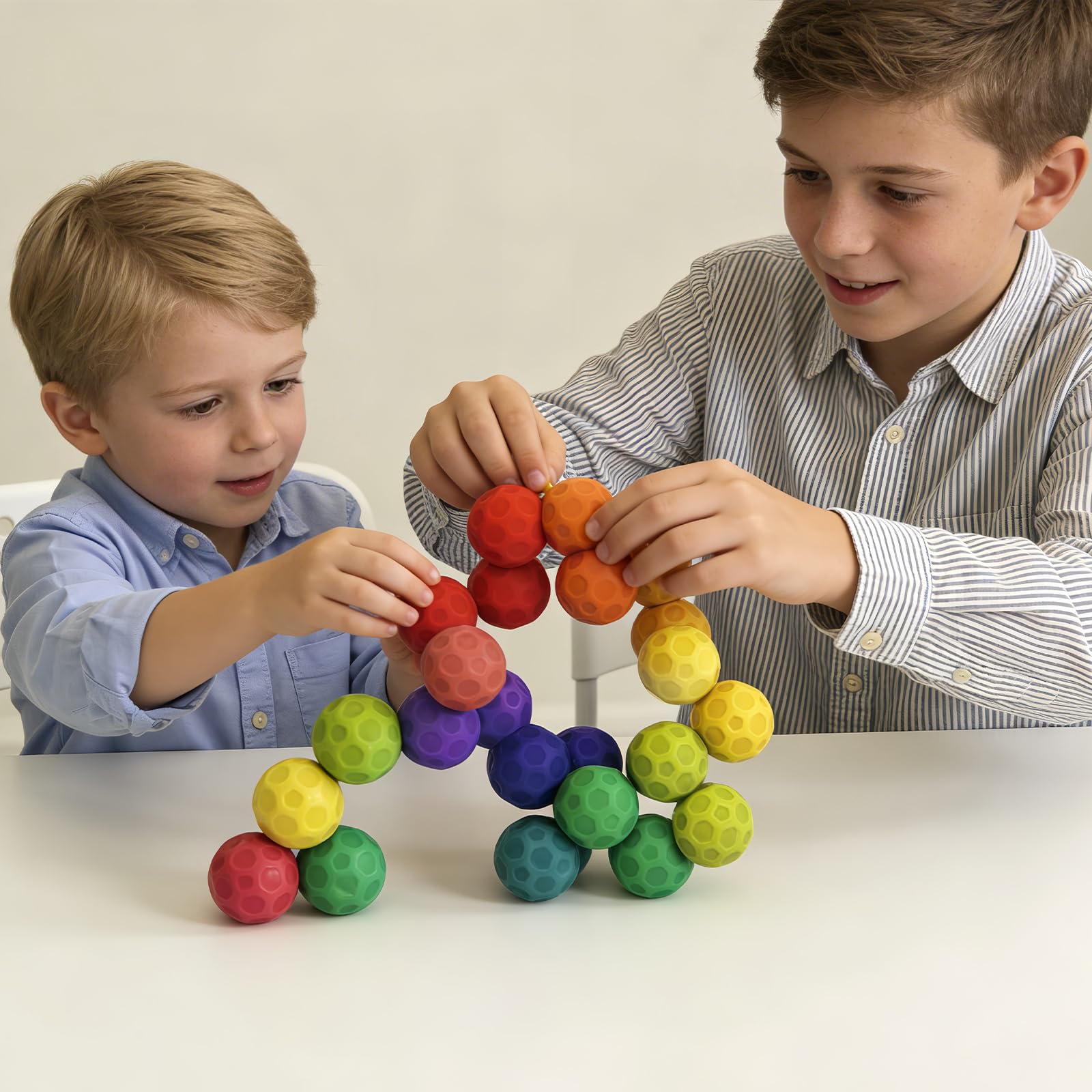 Briocht Sensory Fidget Toys for Kids, Rainbow Stress Relief Balls and Quiet Popper Toys for Autism and ADHD - Image 2
