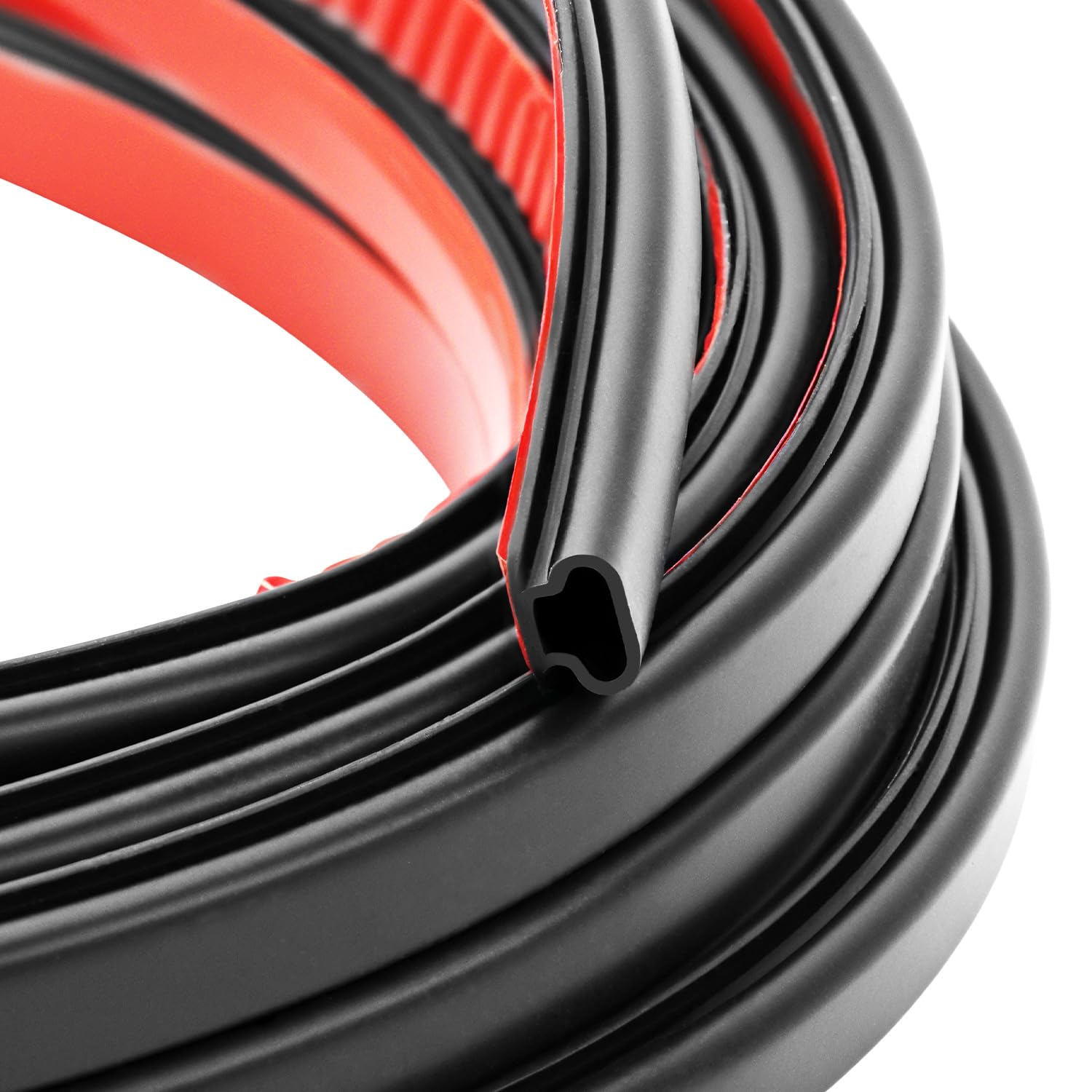 QWORK® 6m/3.3ft Self-Adhesive Draft Excluder Seal Strip for Doors Windows - D-Shape 10x6mm - Soundproof Insulation for 2.5-5.5mm Gap