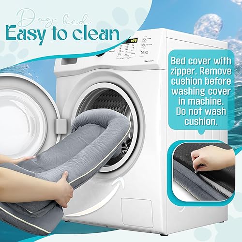 Miniatura 7 de Camas impermeables de espuma viscoelástica para perros extra grandes, camas ortopédicas antideslizantes y lavables para mascotas con funda extraíble