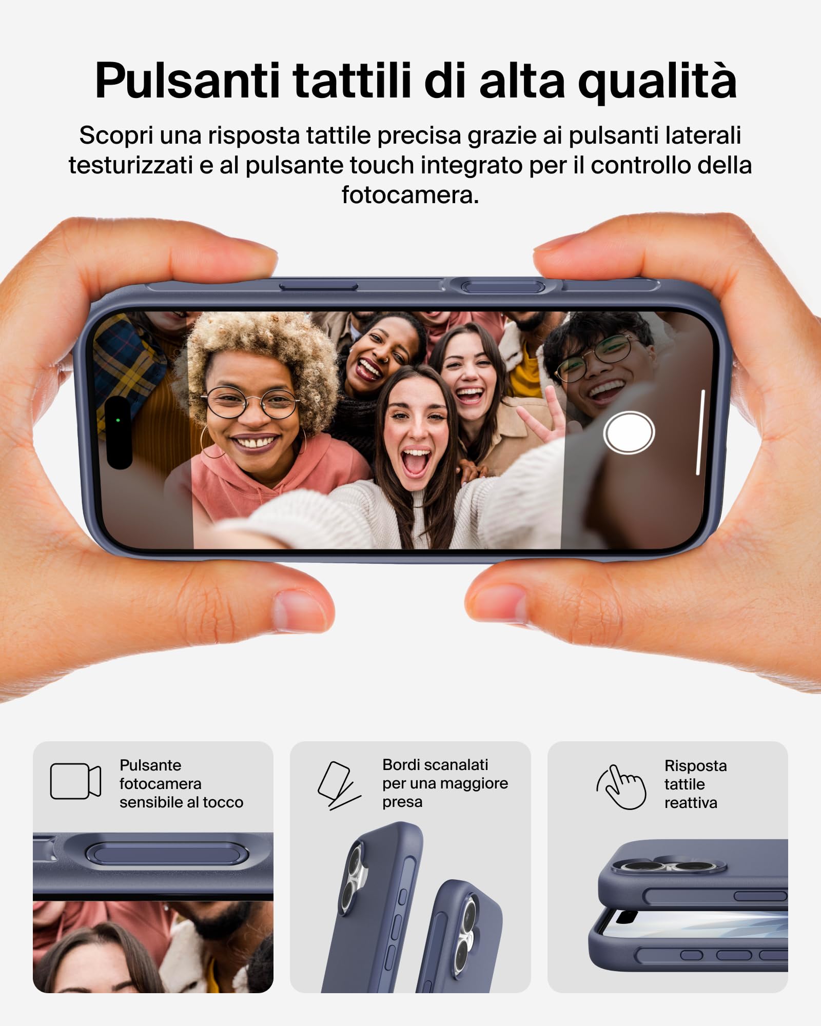 Belkin SheerForce Protect Cover per iPhone 17 Compatibile con MagSafe, Design Sottile e Rivestimento Antigraffio, Custodia Protettiva per iPhone, Magnetica e Anti-urto - Blu