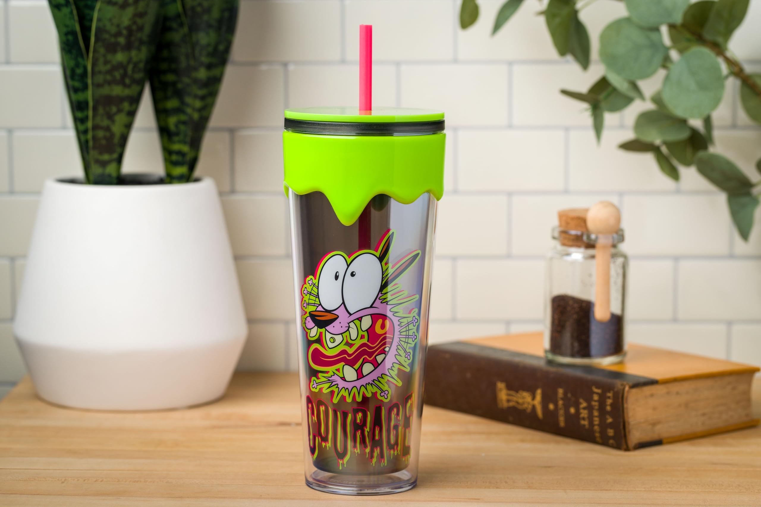 Silver Buffalo Courage the Cowardly Dog Trinkbecher, Kunststoff, 750 ml | 0,77 Liter