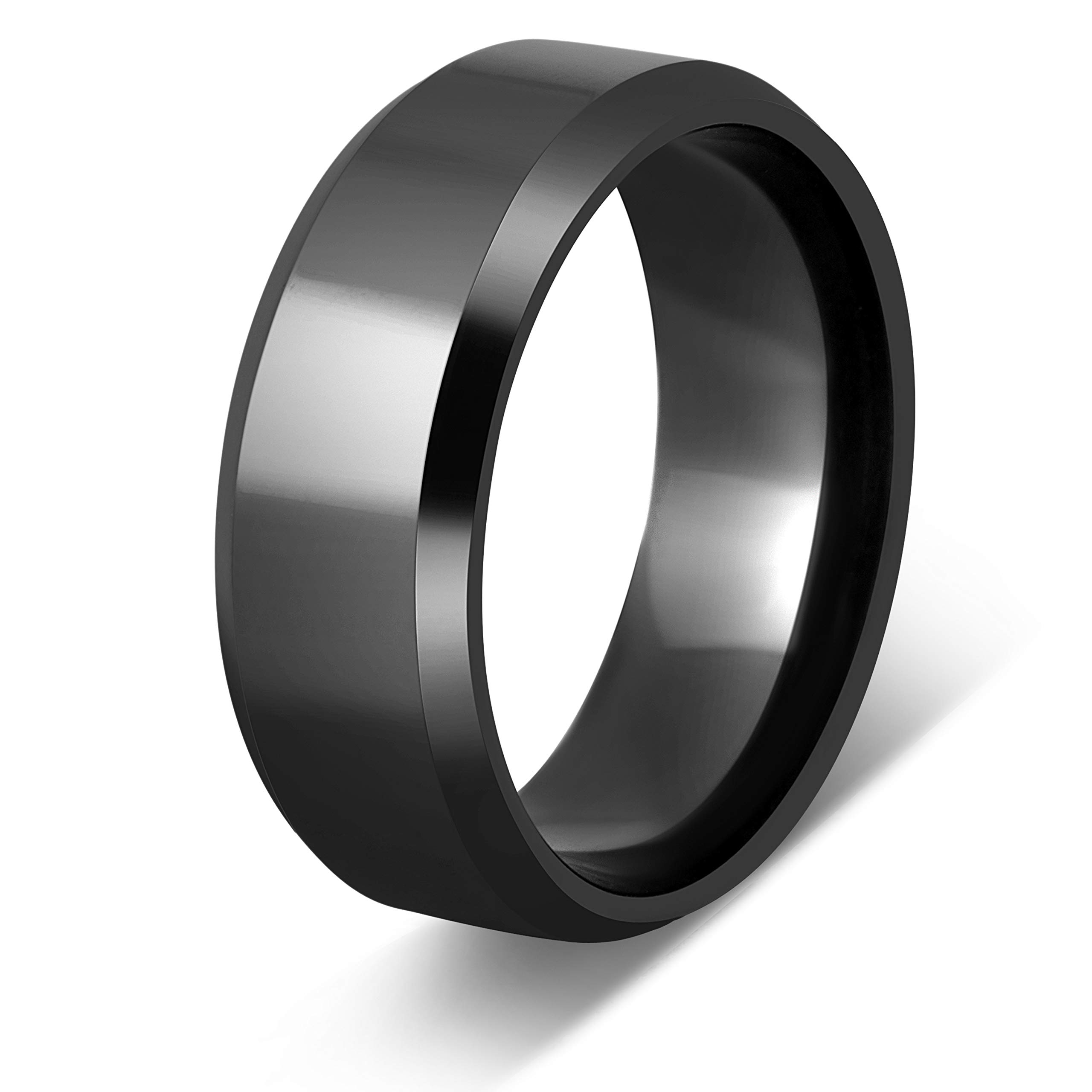 Akitsune Gembu Anello Unisex In Acciaio Inossidabile - Larghezza 8mm, Colori Nero O Blu, Design Minimalista