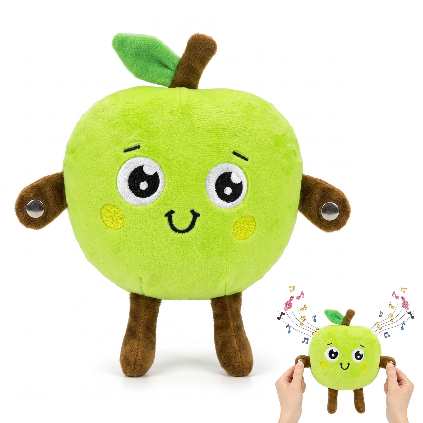 Interactive Music Plush Toy, Touch Activated Fruit Piano Plush (Apple)