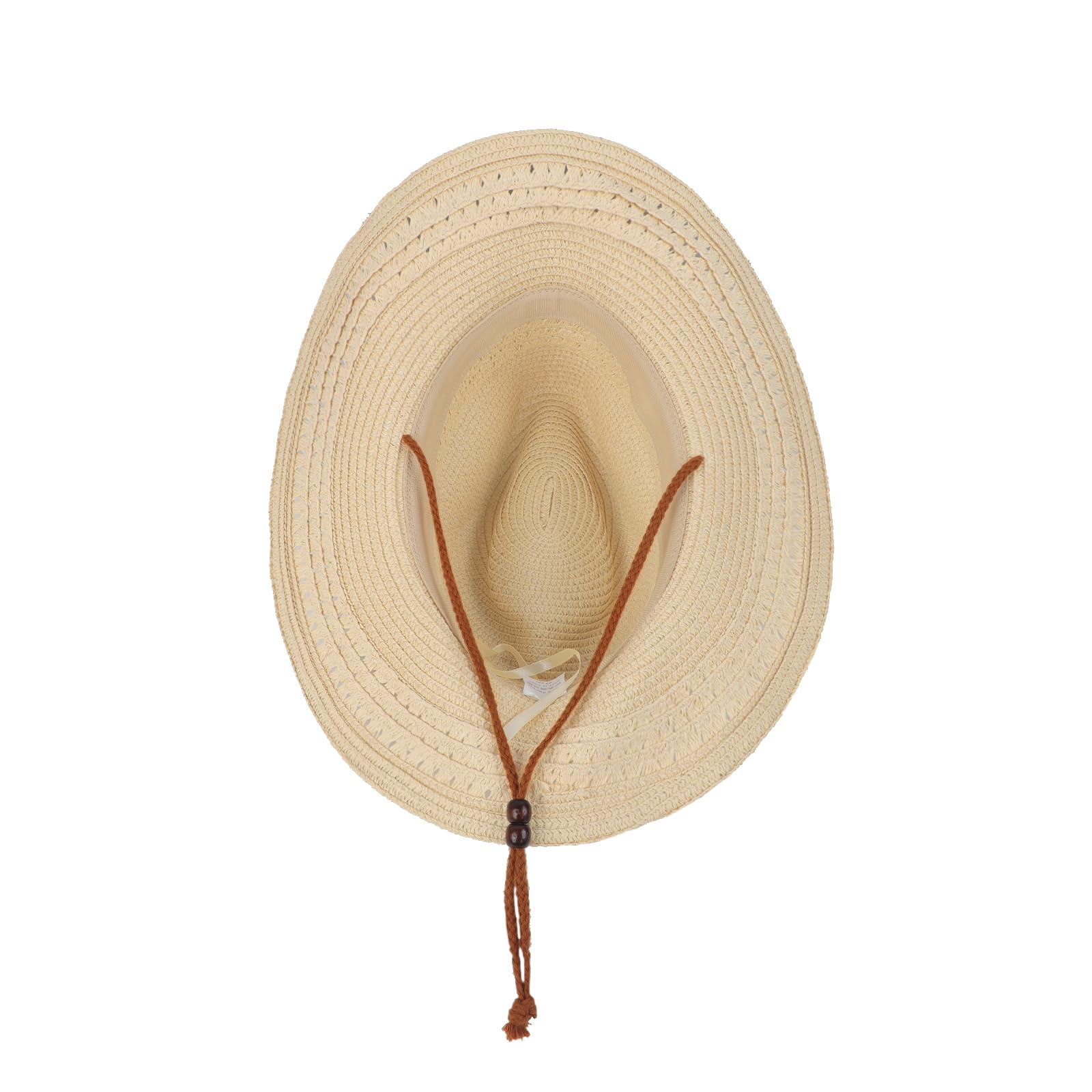 FakeFace Chapeau de Paille Homme Femme Chapeau Cowboy Western Unisexe Capeline de Paille Pliable Casquette avec Large Bord Anti-UV pour Adulte en Plein Air