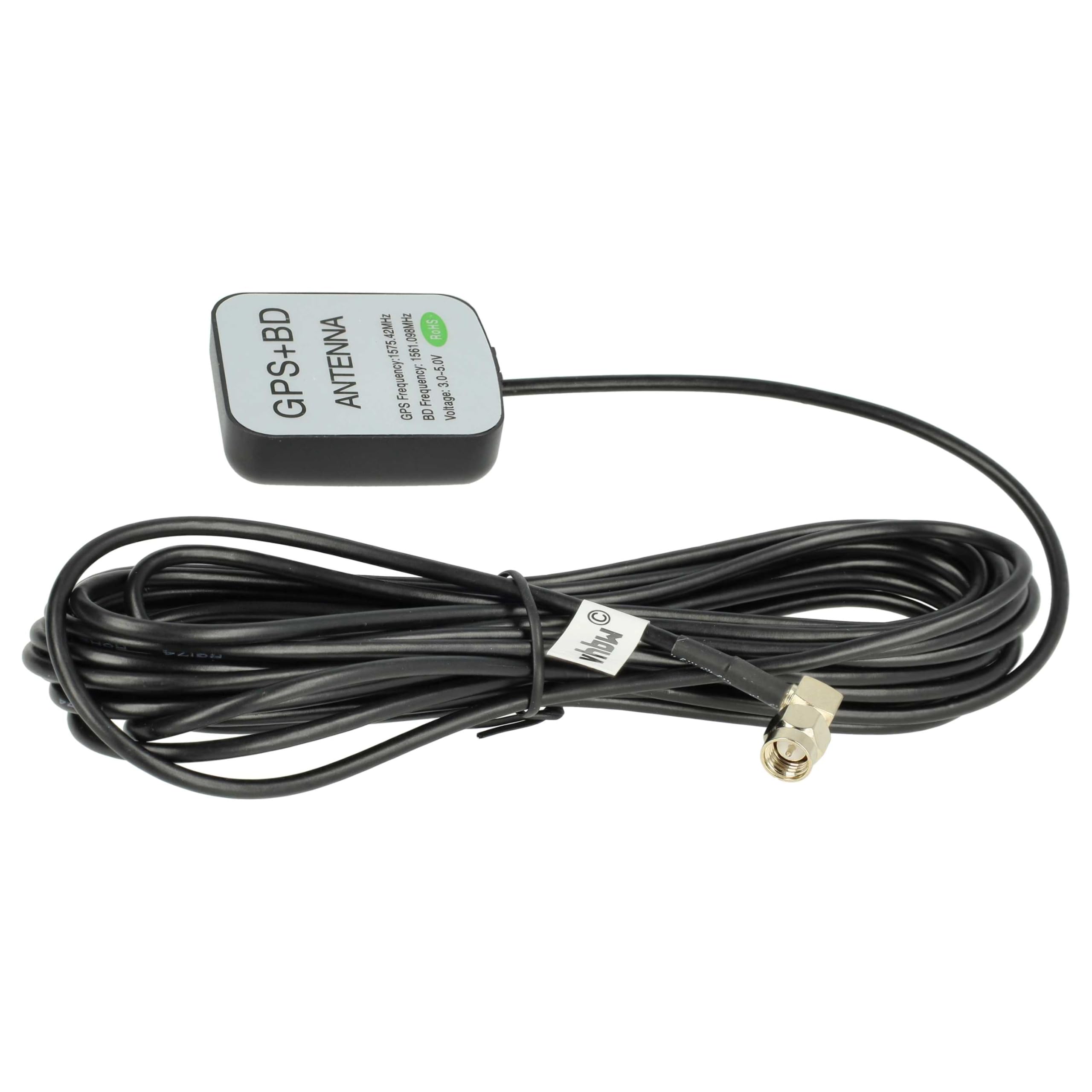 vhbw antenna GPS SMA connettore base magnetica 5 m nero