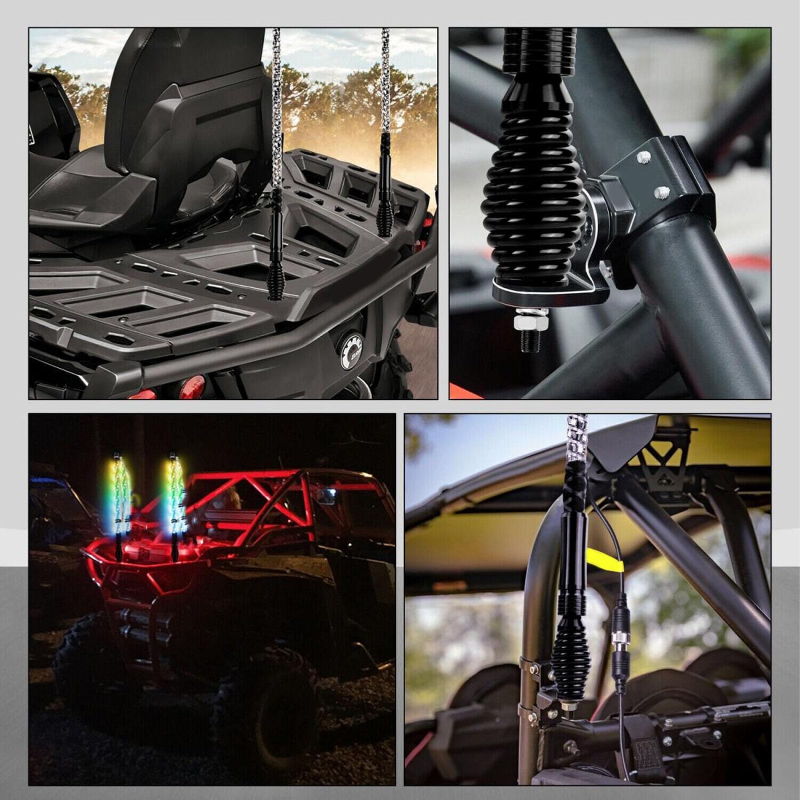 2 szt. Antena Mocowanie Sprężyny Śruba 5mm, Odporna na Wstrząsy i | Do samochodów ciężarowych Led Whip Cb Radio Utv, konstrukcja stalowa, konstrukcja wibracji