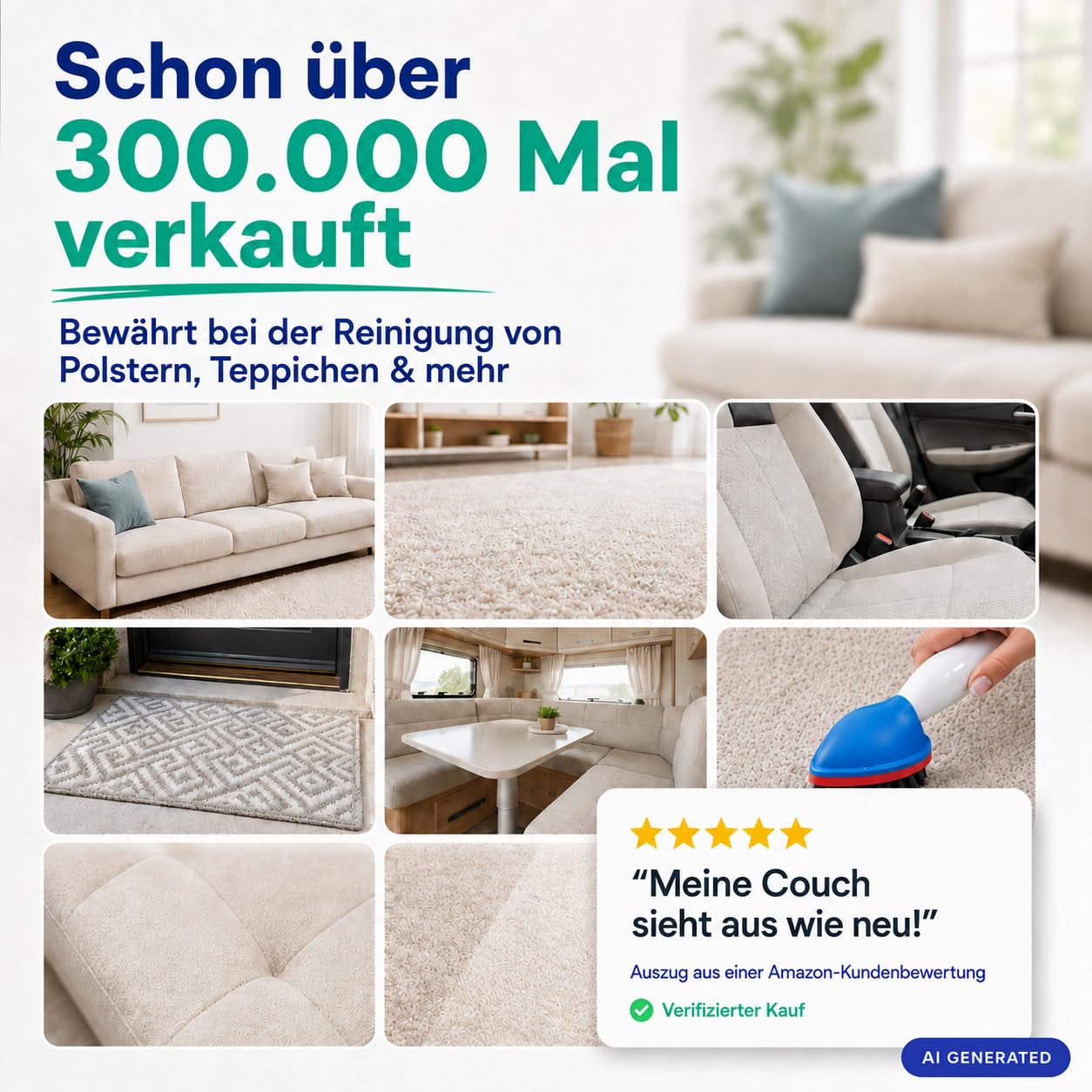 SUPER CLEAN Polster- & Teppichreiniger, 10 l | Ergiebiges Konzentrat gegen Flecken und Gerüche für Sofa, Teppich und Autositze