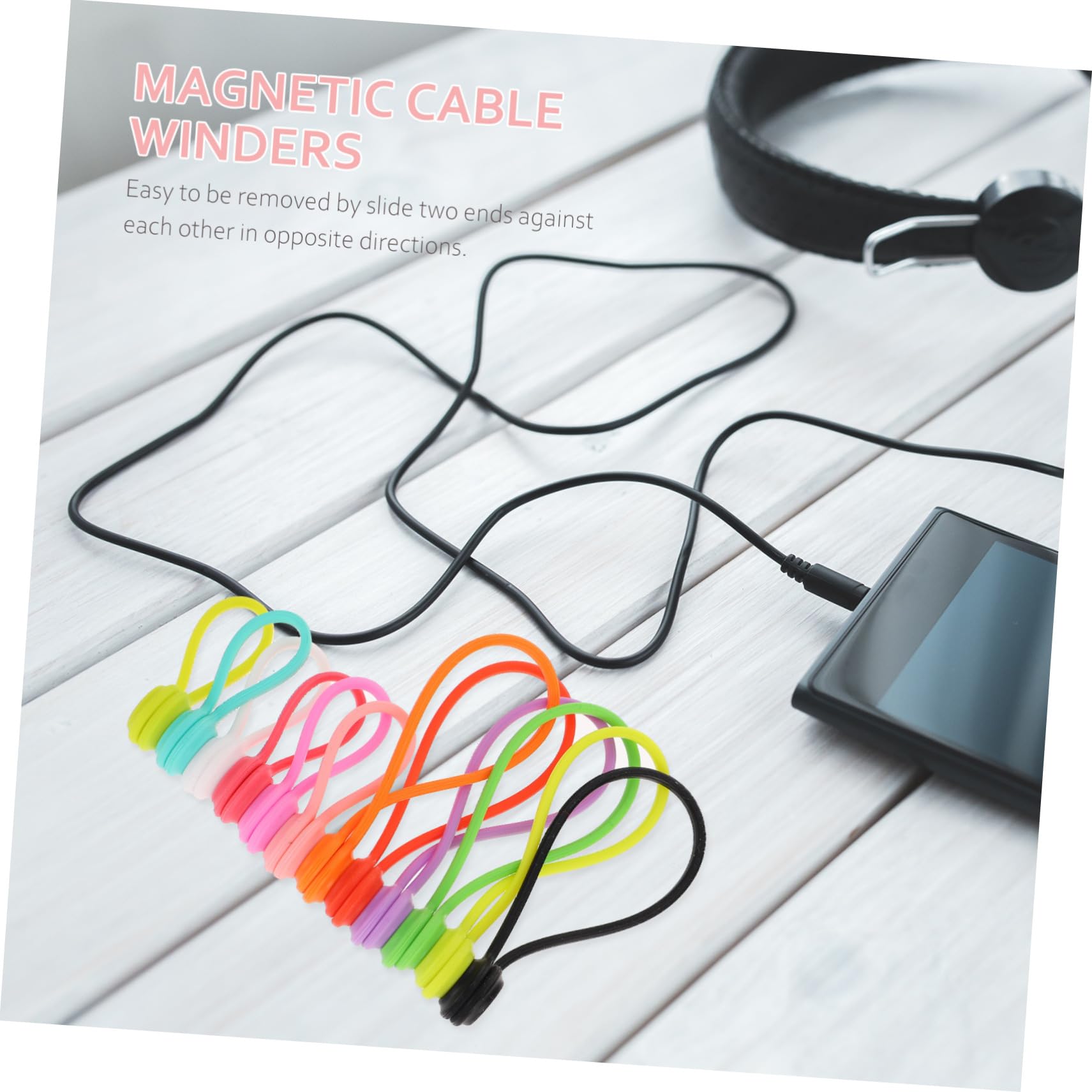 jojofuny 15 zestawów Uchwyt Na Kabel Ładujący Do Telefonu Komórkowego Organizer Na Kable Uchwyt Na Kabel Ładujący Uchwyt Na Kabel Organizer Na Kable Uchwyt Na Kabel 12szt*15 Losowy Kolor