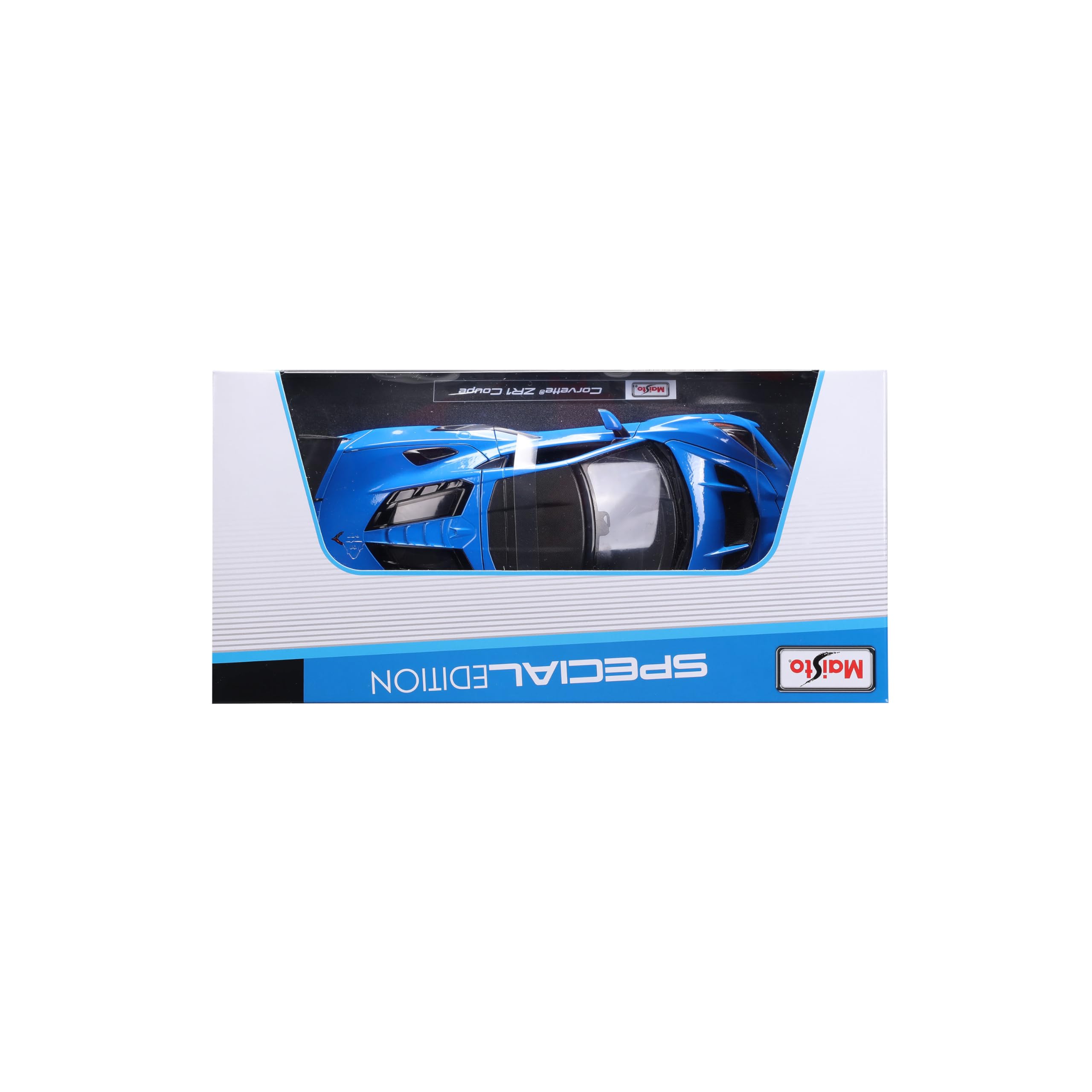 Maisto Chevrolet Corvette ZR1 Special Edition, blu (2025) – Modellino auto 1:18 – Auto da collezione fedele auto giocattolo con ante mobili, bagagliaio e cofano, a partire dai 3 anni (531475BL)