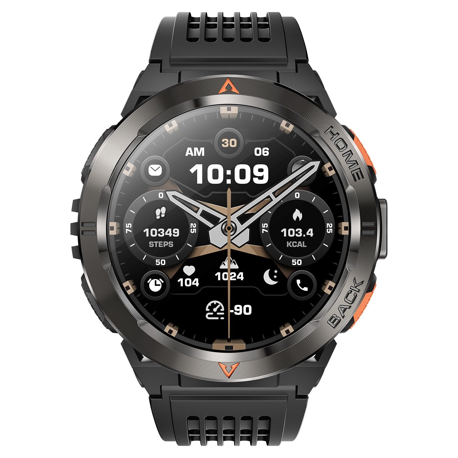 Reloj Inteligente con Bluetooth, GPS, Linterna, Sensor De Frecuencia Cardíaca, Indicador De Presión Arterial, Resistente Al Agua,Reloj Inteligente para Hombres Y Mujeres.
