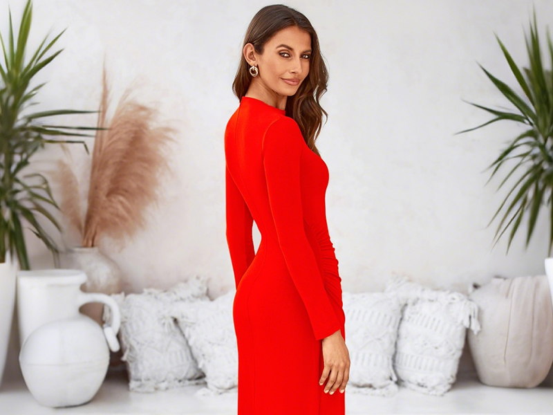 Amazon.com: BTFBM Women Bodycon Maxi Dress Long Sleeve Back Slit Ruched  Elegant Party Cocktail Formal Fall Wedding Guest Dresses(Army Green,  X-Small) : Clothing, Shoes & Jewelry