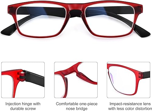 Miniatura 3 de Madison Avenue Paquete de 4 lentes de lectura ultra finos y ligeros con bloqueo de luz azul, para mujeres y hombres