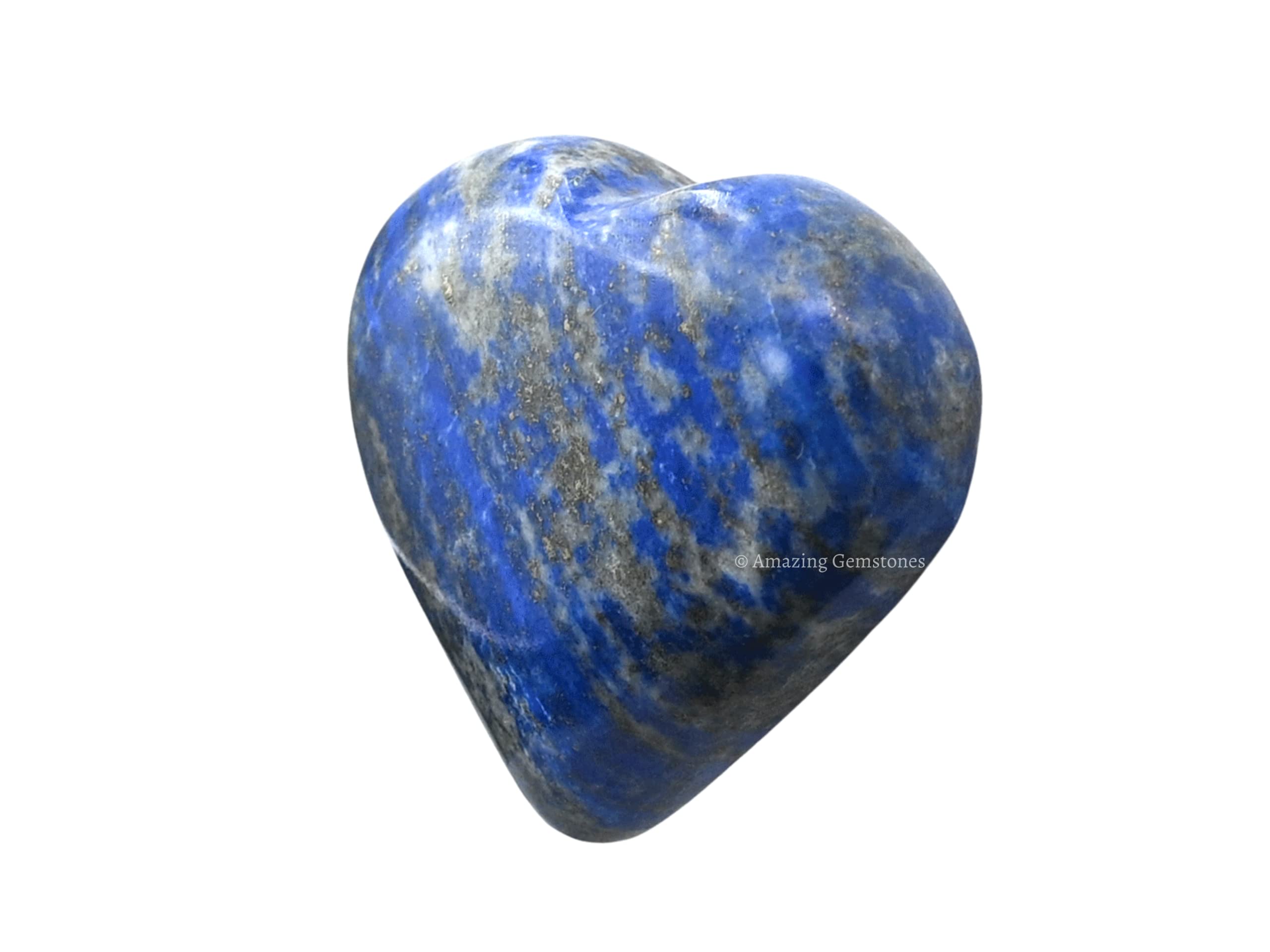 Lapis Lazuli Crystal Heart Palm Stone - Pocket Massage Worry Stone for Natural Body Chakra Balancing Reiki Healing and Crystal Grid - Image 3