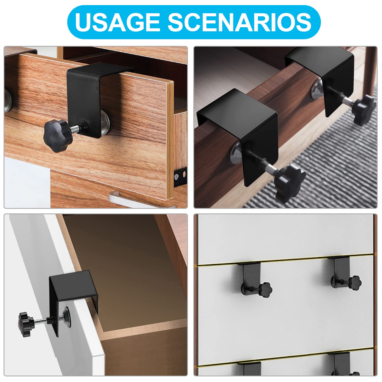 4 Piezas Abrazaderas en C, Abrazadera Acero Inoxidable, Sargentos G, Rango de Sujeción 50 mm, Para Soldadura, Fijación, Carpintería De Bricolaje Negro