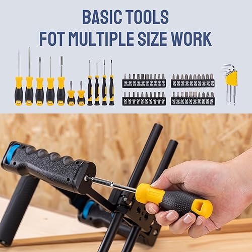 Miniatura 6 de DELI Juego de herramientas para el hogar de 355 piezas, kit de herramientas de reparación para el hogar con bolsa de herramientas de almacenamiento