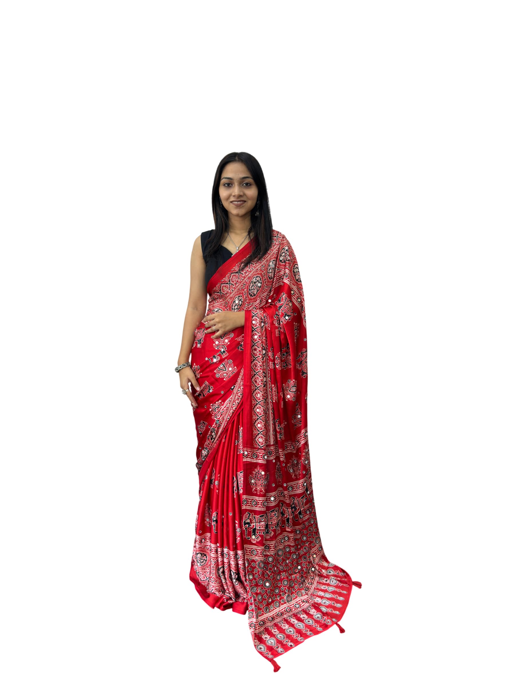 Real Mirror Work Semi Gajji Silk Soft and Smooth Saree-picture-53