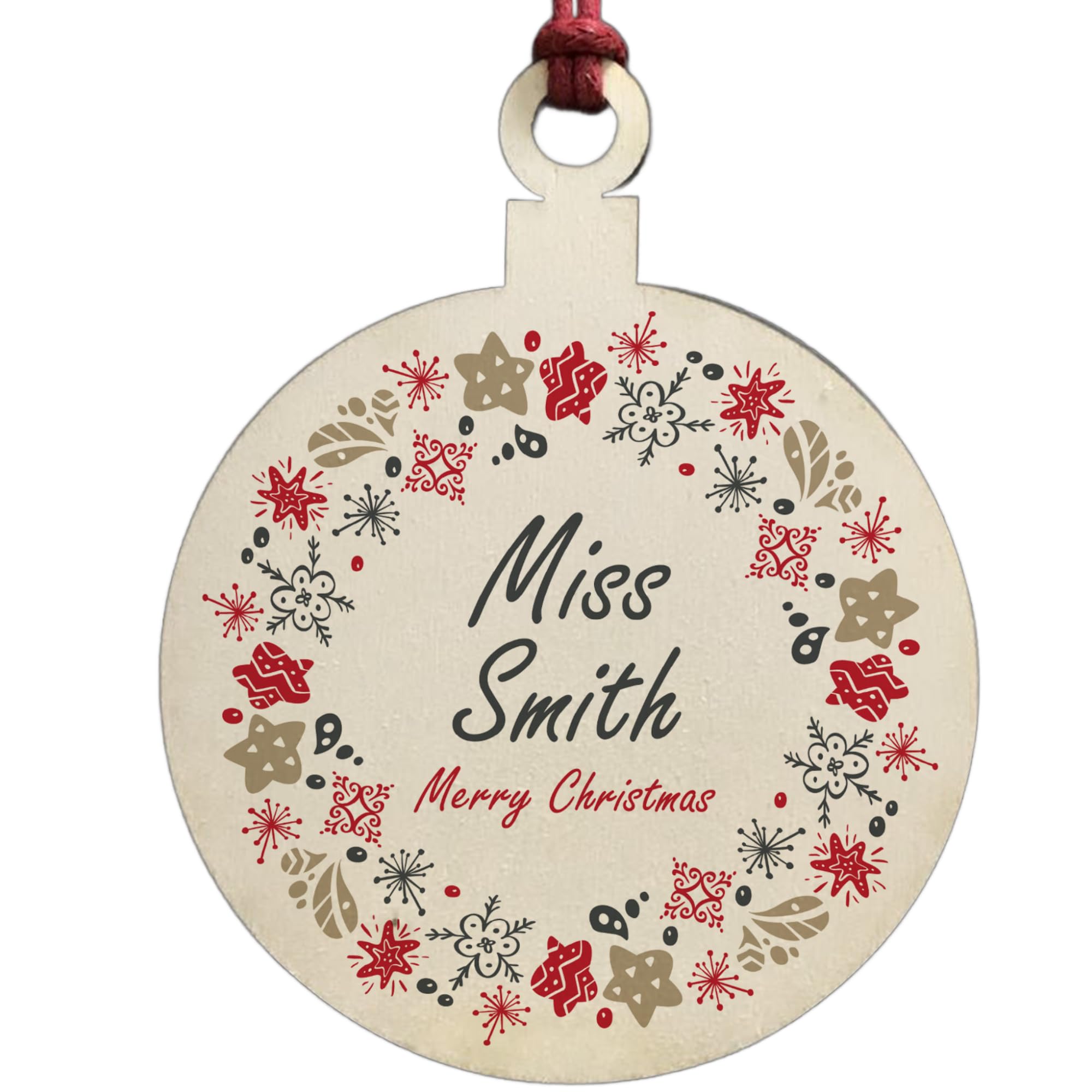 Personalised Christmas Decoration For Teacher Thank You From Child