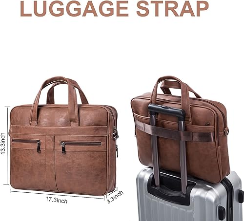 Miniatura 5 de seyfocnia Bolso de mensajero de cuero para hombre, maletín para computadora portátil