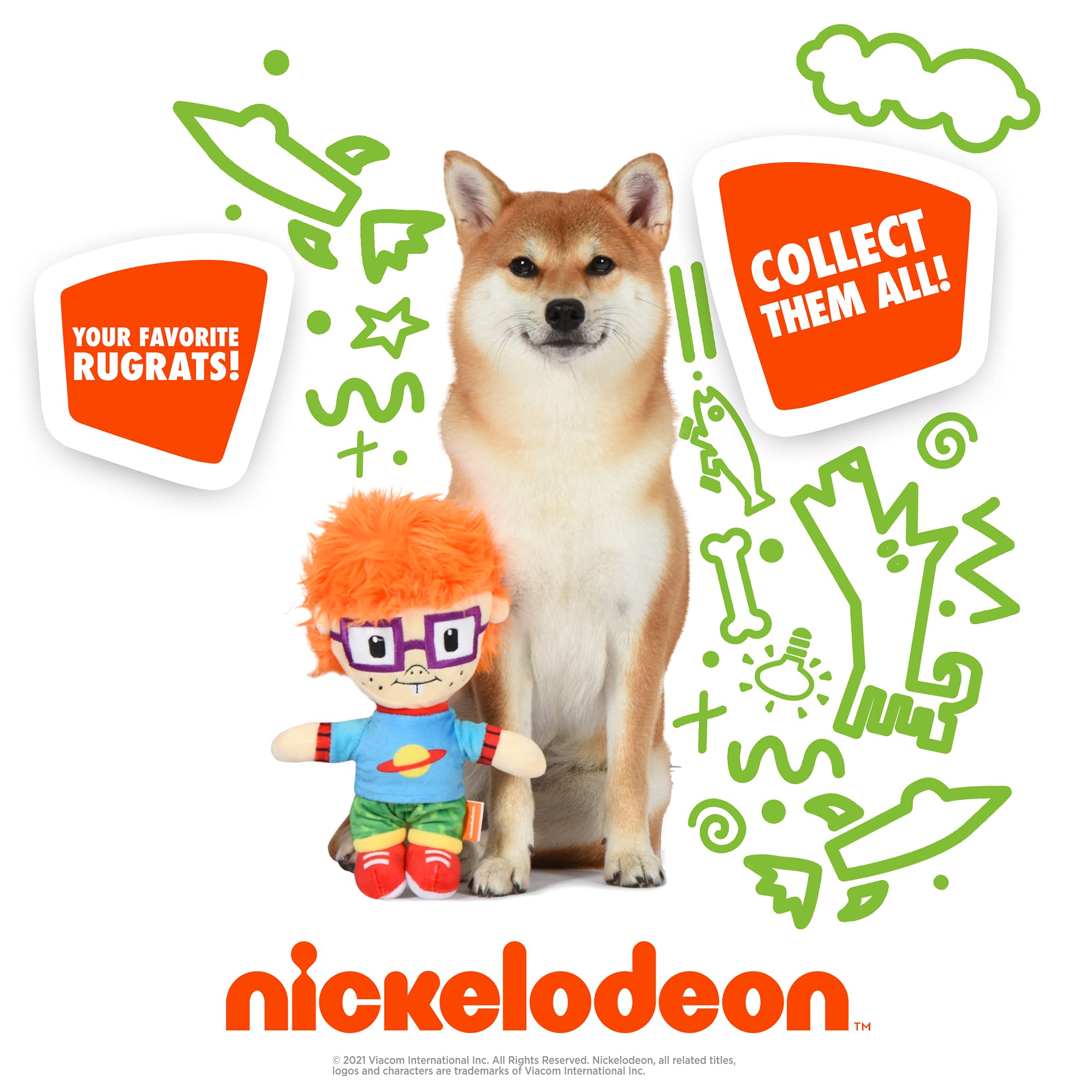 Nickelodeon Rugrats Chuckie Finster Plush Dog Toy - 6 Inch Squeaky Dog Toy - View #2