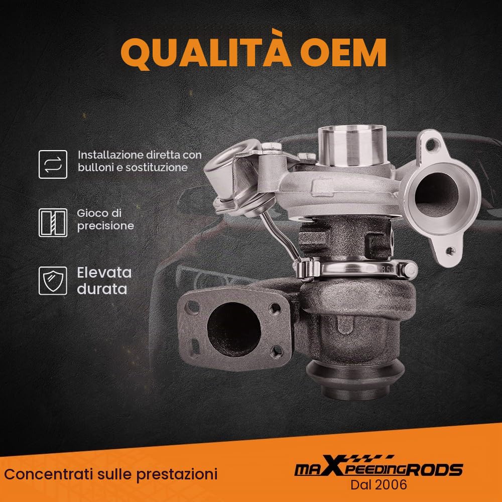 maXpeedingrods TD025 Turbo Turbocompressore per 207 307 308 Expert Partner 1.6 HDi 1.6L DV6 B / DV6 ATED4 49173-07508 4917307508 | 1.6 HDi 1.6L DV6 B / DV6 ATED4 49173-07508 4917307508