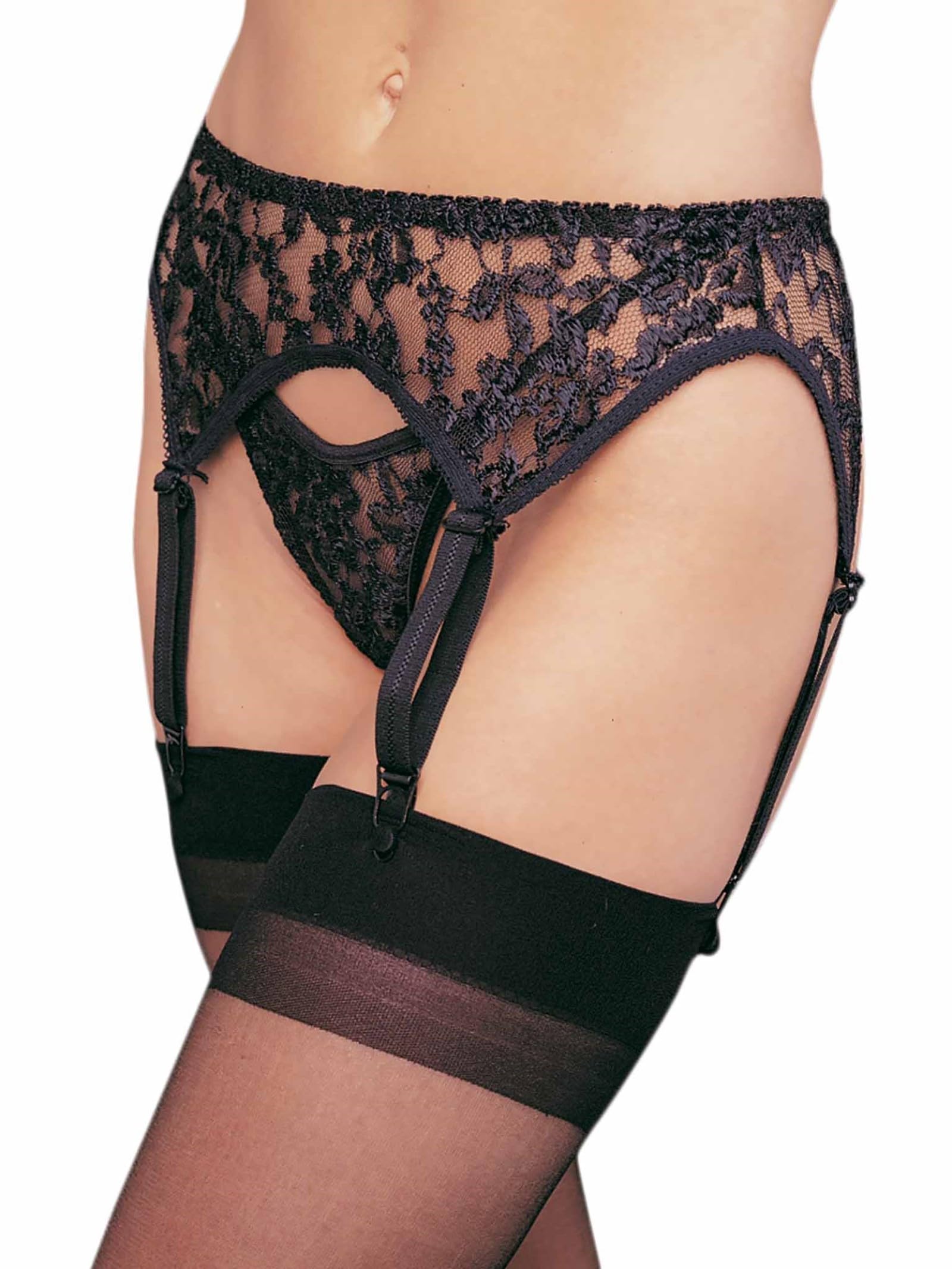 Women's Lace Garter Belt and Thong Set