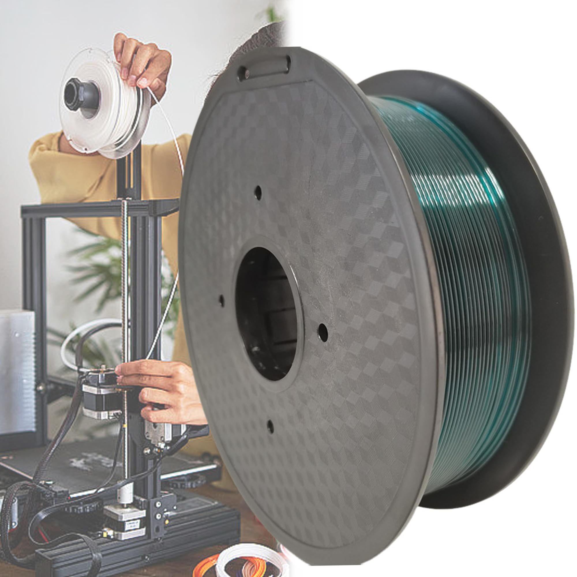 3D Druck Verbrauchsmaterialien, transparent grün, 1.75mm Drahtdurchmesser, PETG Material für 3D Druck, Umweltfreundliche Verbrauchsmaterialien Sind Biologisch Abbaubar Drucker