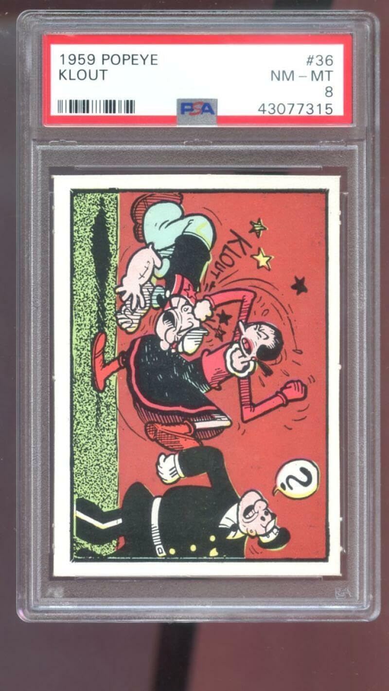1959 Popeye 36 Klout Olive Oyl PSA 8 Graded Card Ad-Trix King Features Syndicate - Unsigned Basketball Cards