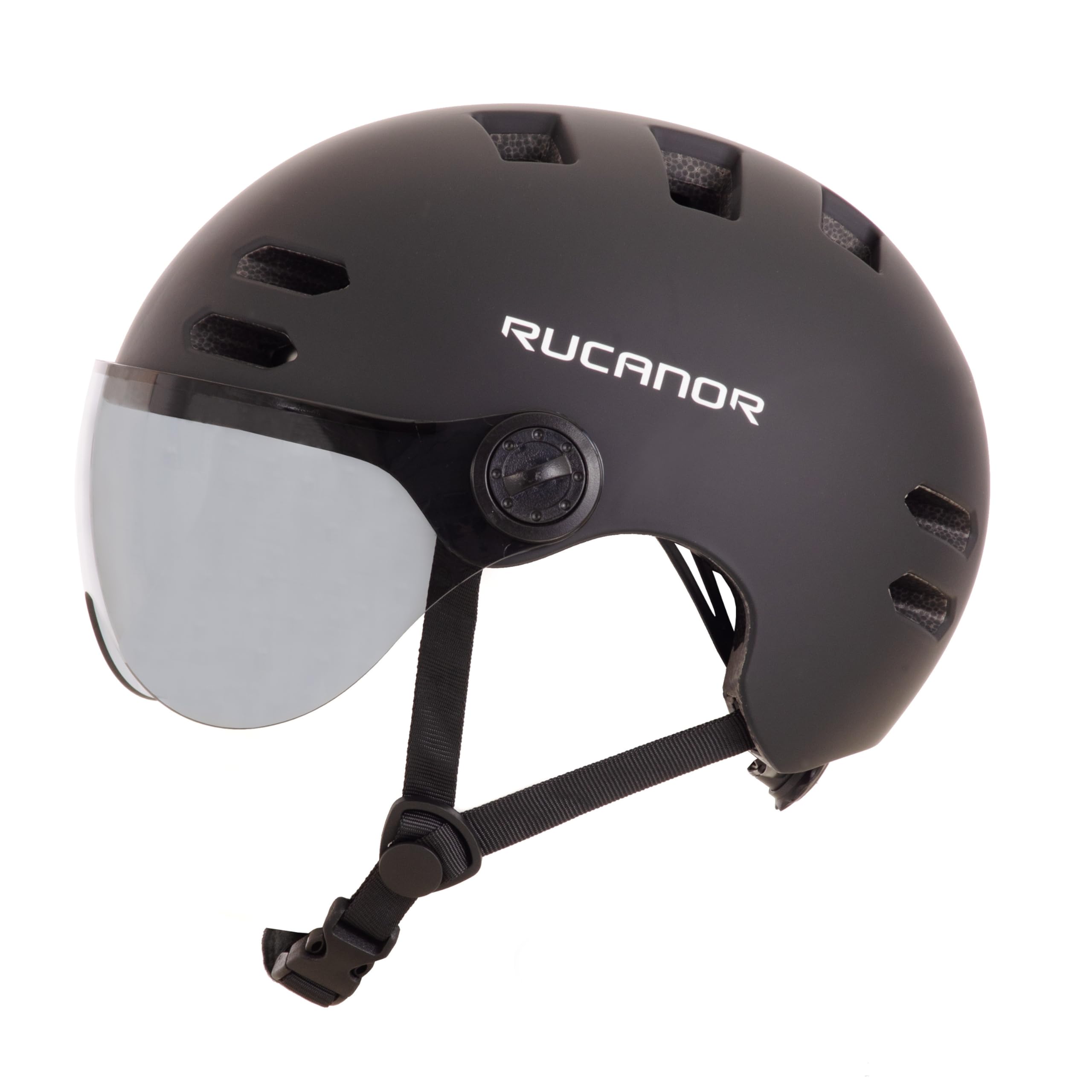 Rucanor Urban Sprint Scooter & Fietshelm Met Vizier NTA 8776 Zwart Maat 58 61 Cm L