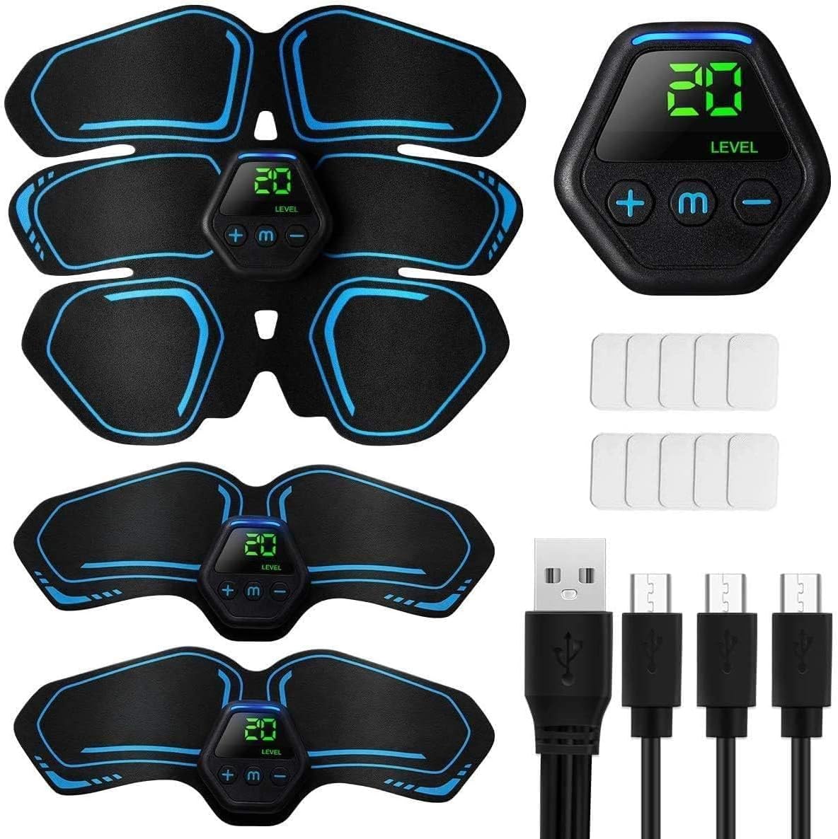 ABS Stimulator Muscle Toner, abs Stimulator EMS Muscle Stimulator Ab Machine for Ab/Arm/Leg, Abs Workout Equipment, ab Stimulator Belt Abdominal Belt Fitness for Men and Women