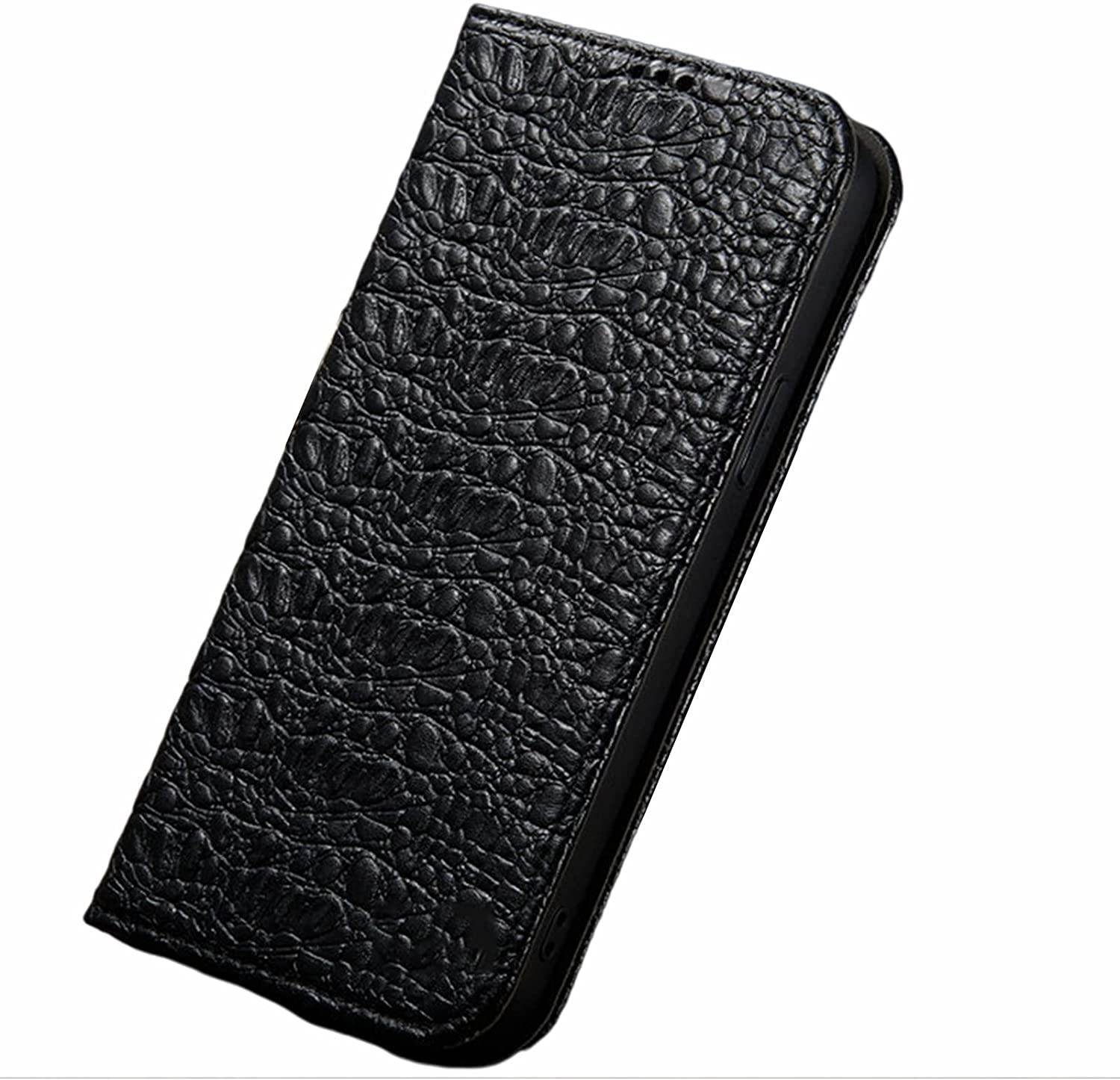 KANUZ Funda tipo cartera para iPhone 13 Pro Max/13 Pro/13/13 Mini, funda de piel de cocodrilo con ranuras para tarjetas y soporte a prueba de golpes TPU (color: Svart, tamaño: 13 mini 5.4 pulgadas)
