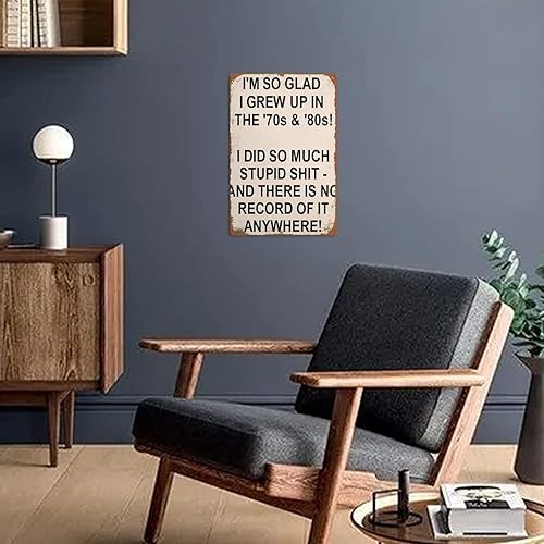 Miniatura 5 de Retro 70s & 80s Humor Metal Sign Tin Poster Wall Art for Family Room Bedroom Basement Decor 8x12 Inch