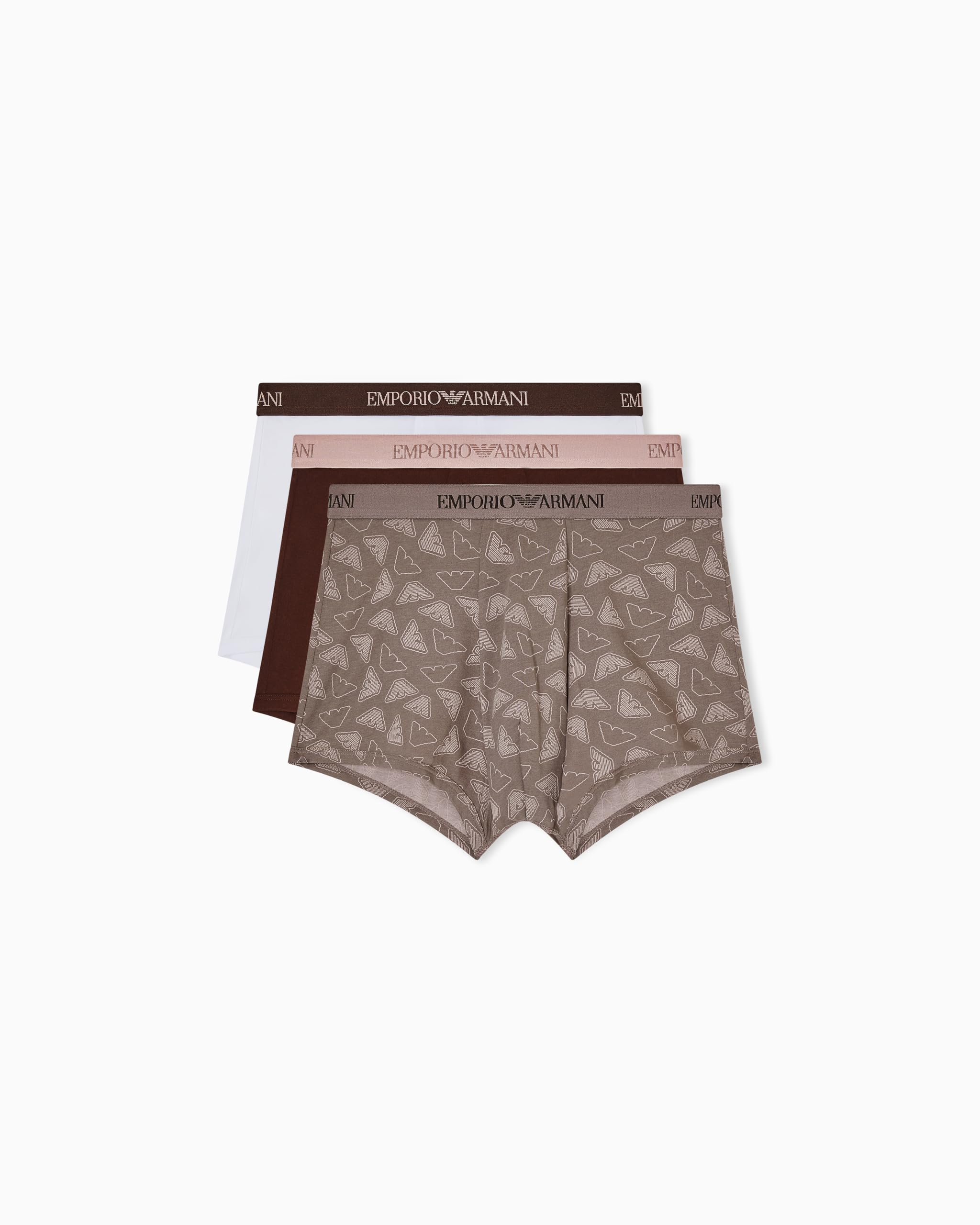 Men's Pure Cotton 3-Pack Trunk Brown M