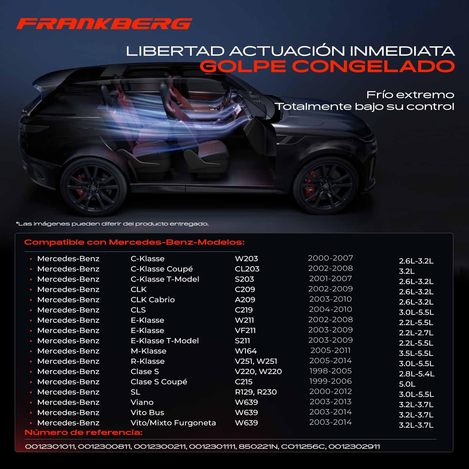 Frankberg Compresor de aire acondicionado con embrague 0012300211