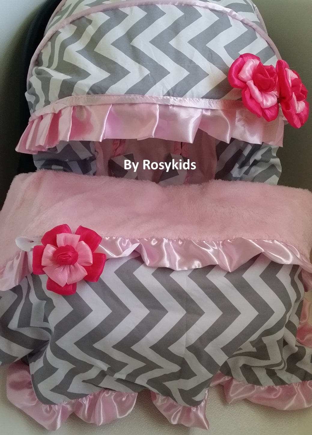 Infant Carseat Canopy Cover Blanket 4 Pc Whole Caboodle Baby Car Seat Cover Kit C030301
